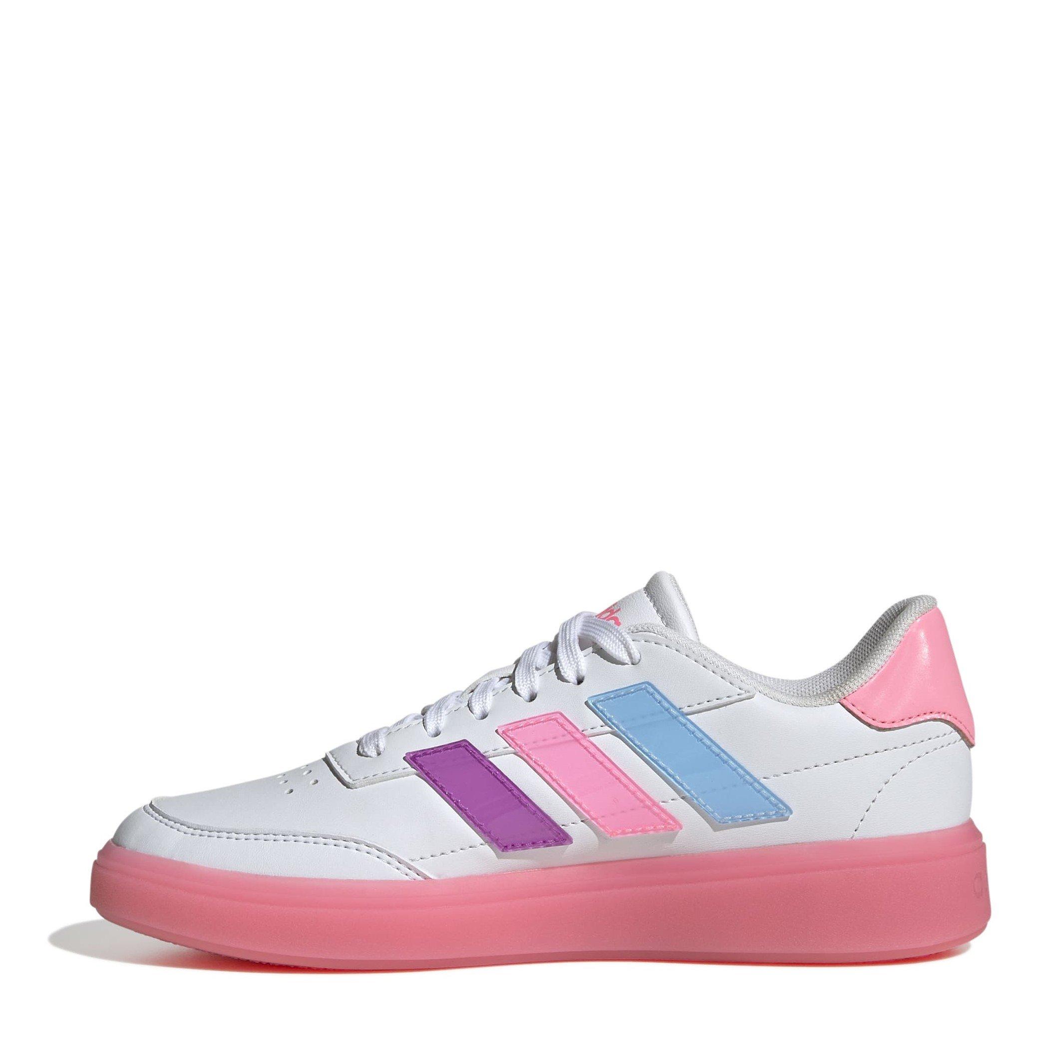 White/Pink/Sky - adidas - CourtBlock Kids Shoes - 2