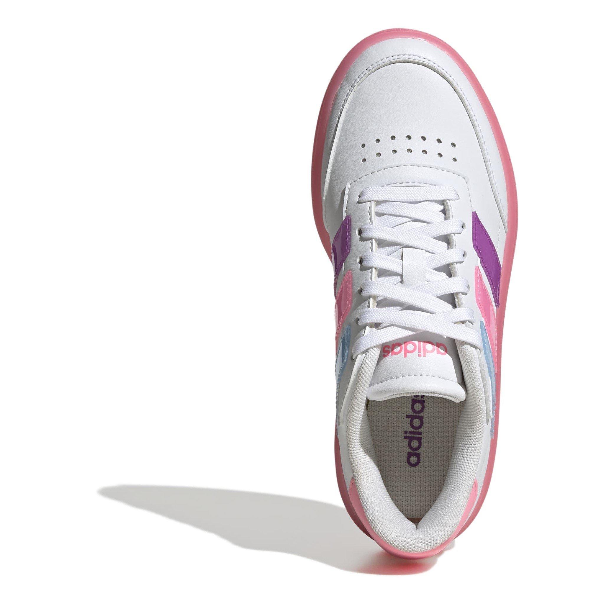 White/Pink/Sky - adidas - CourtBlock Kids Shoes - 5