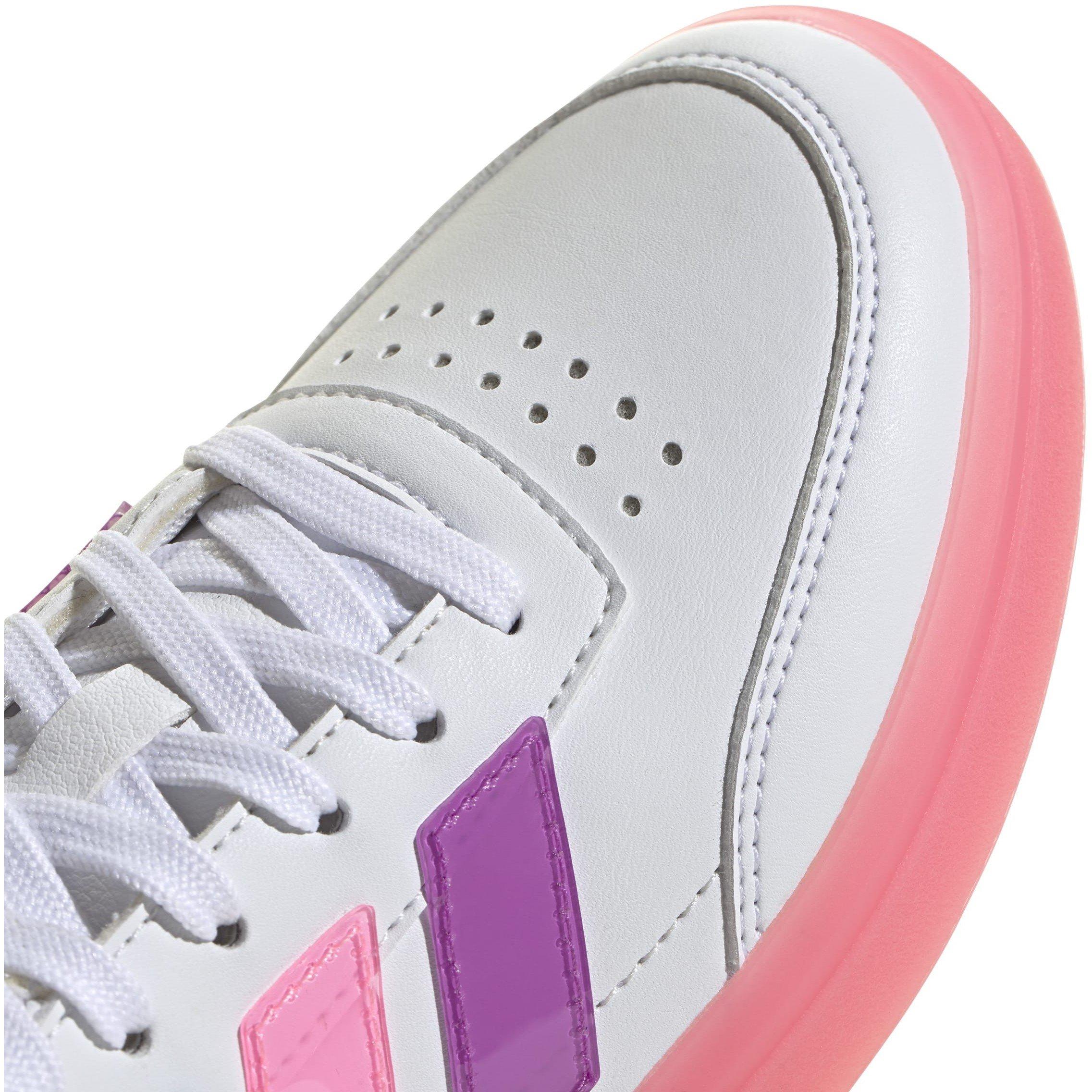 White/Pink/Sky - adidas - CourtBlock Kids Shoes - 7