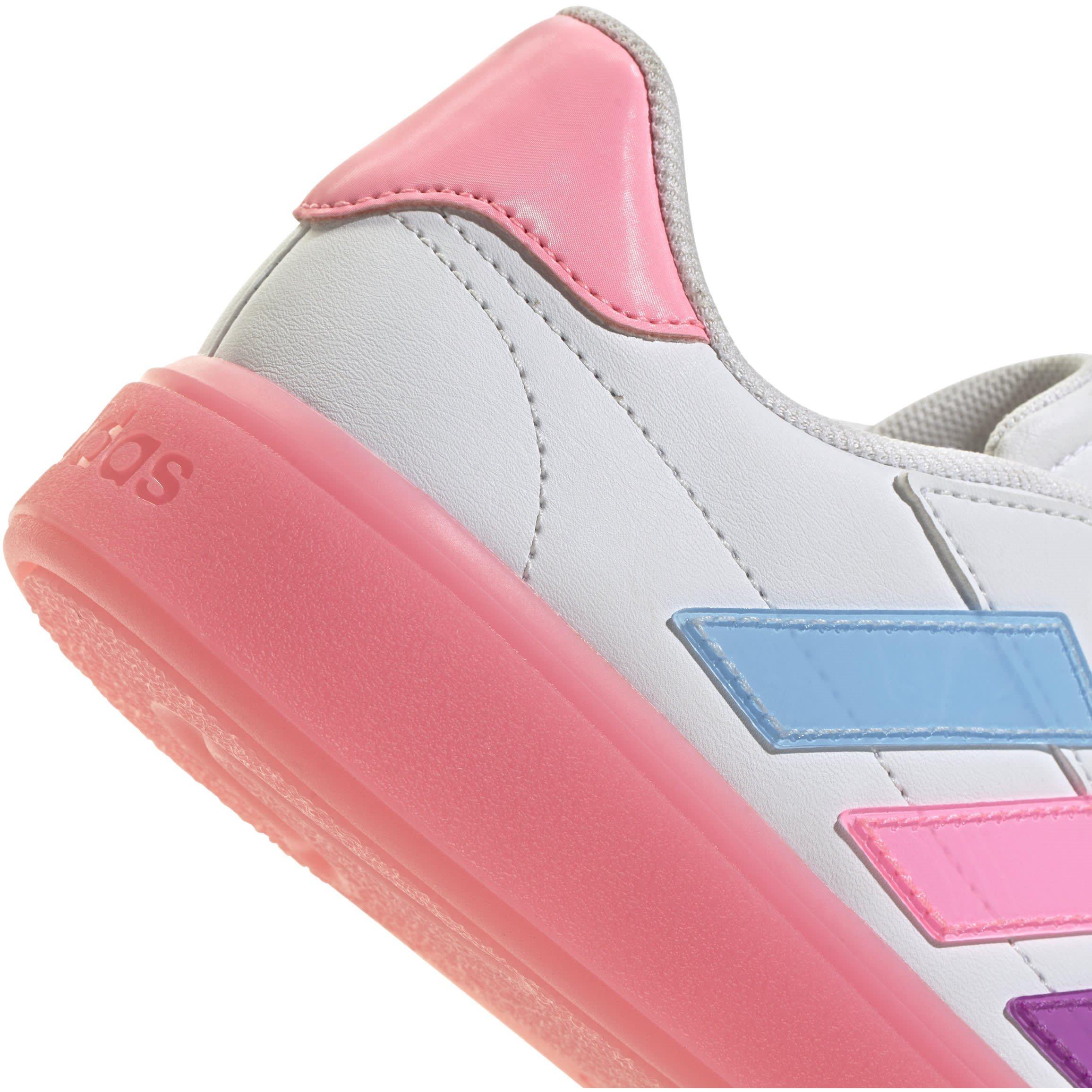 White/Pink/Sky - adidas - CourtBlock Kids Shoes - 8