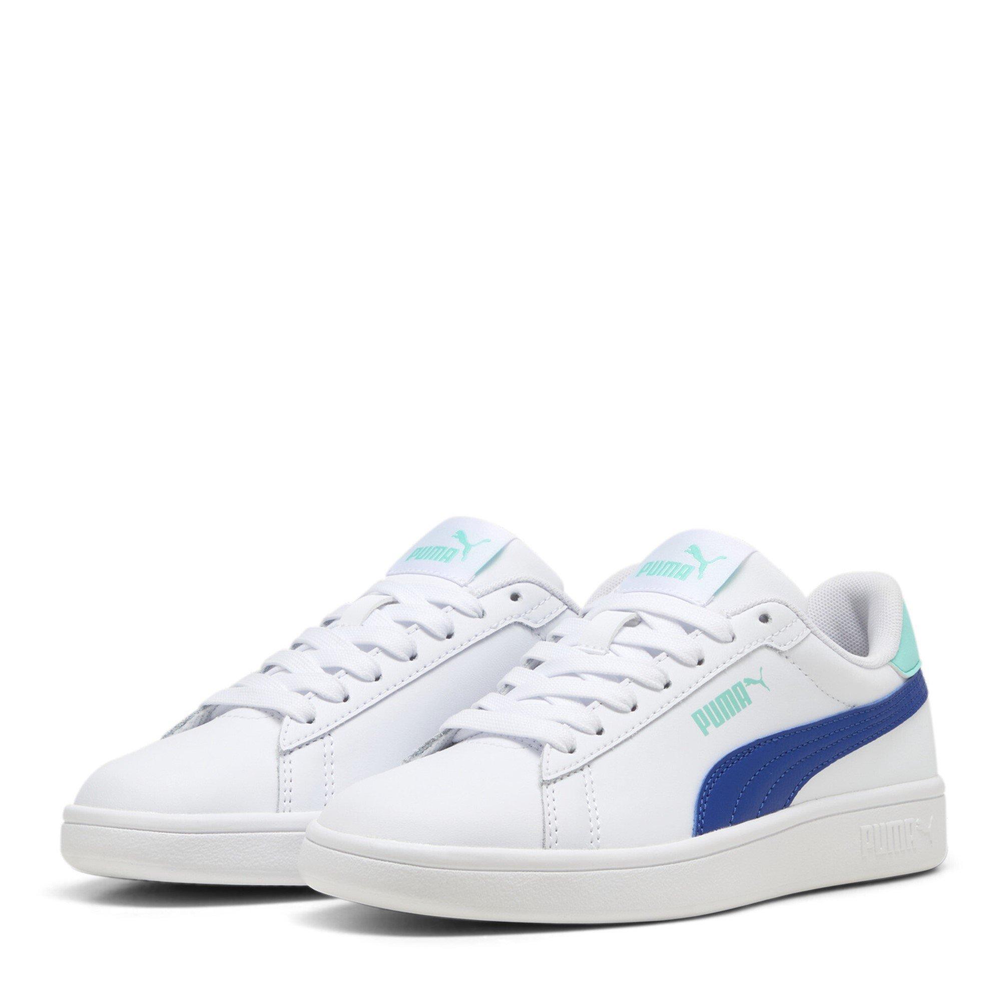 Wht-Vivid-Blue - Puma - Smash 3.0 L Junior Shoes - 1
