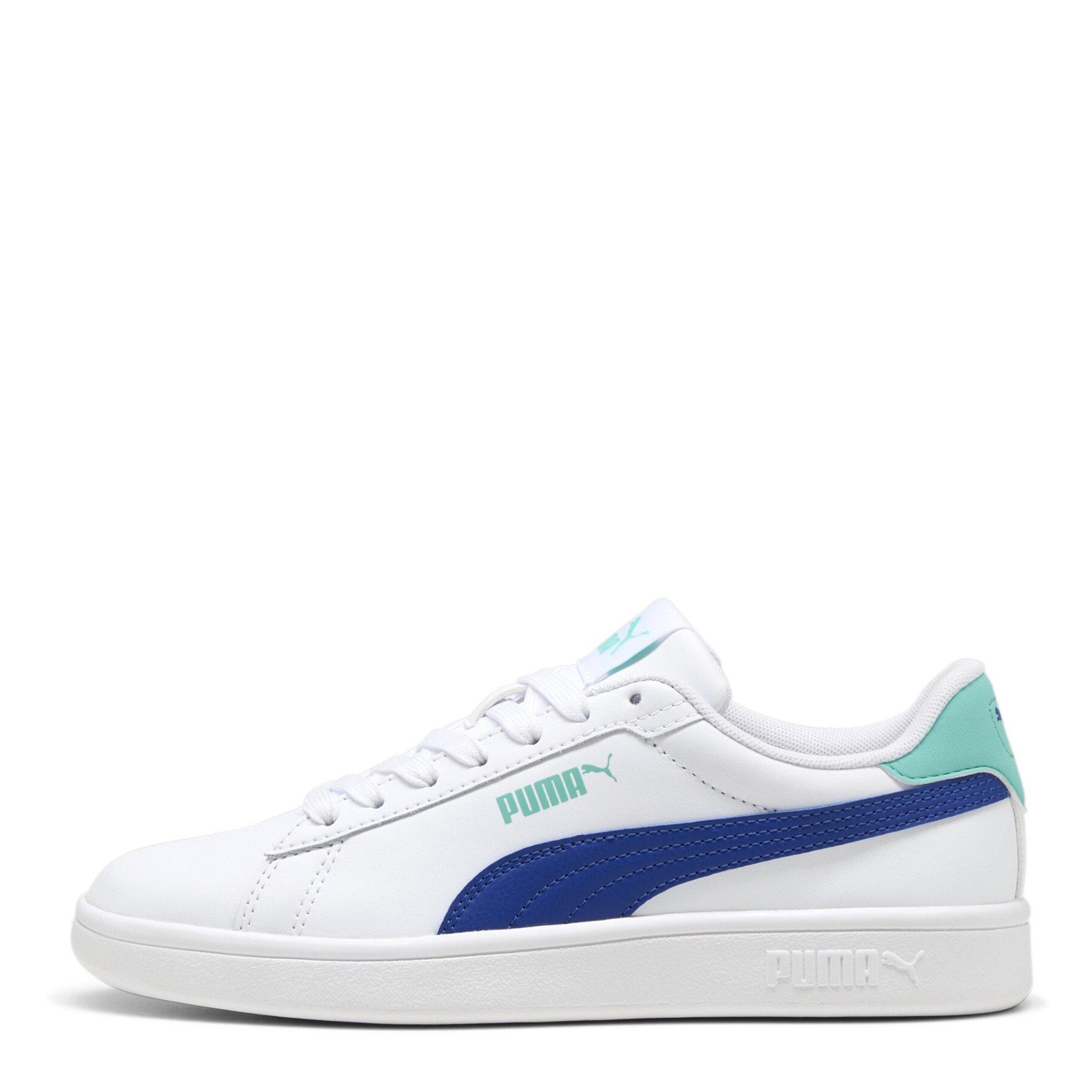 Wht-Vivid-Blue - Puma - Smash 3.0 L Junior Shoes - 2