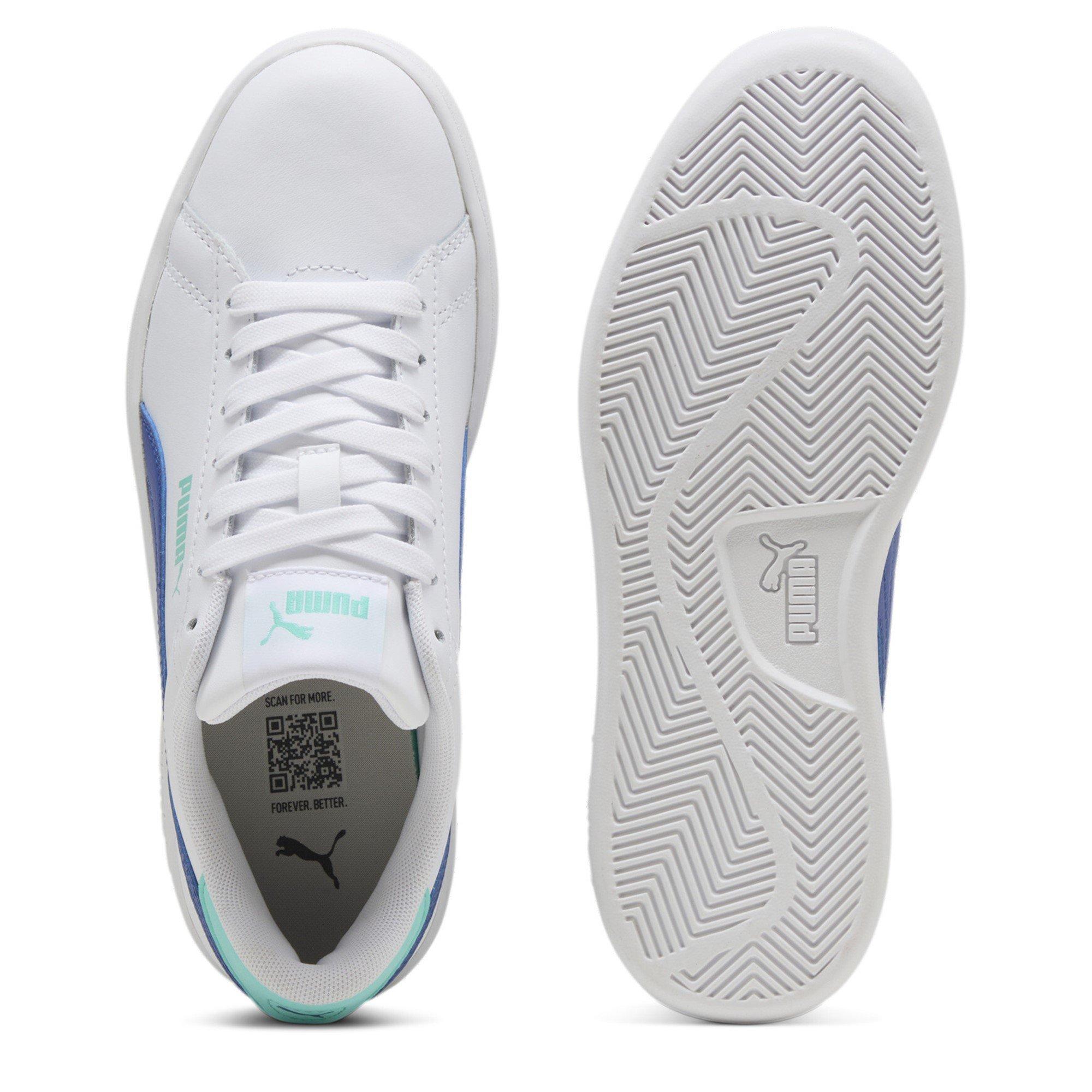 Wht-Vivid-Blue - Puma - Smash 3.0 L Junior Shoes - 3
