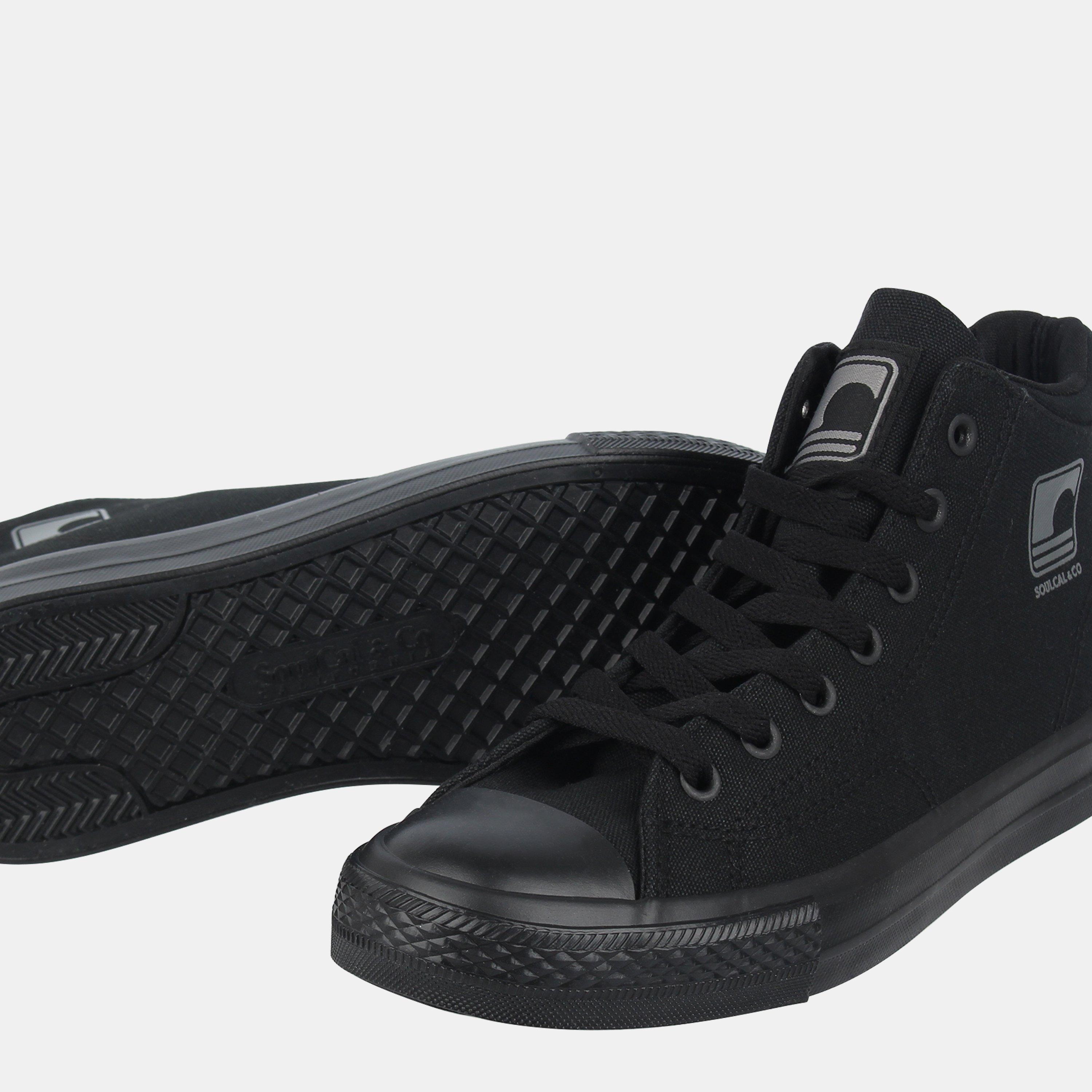 Black - SoulCal - Unisex Kids' Canvas Lace Up High-Top Trainers - 3