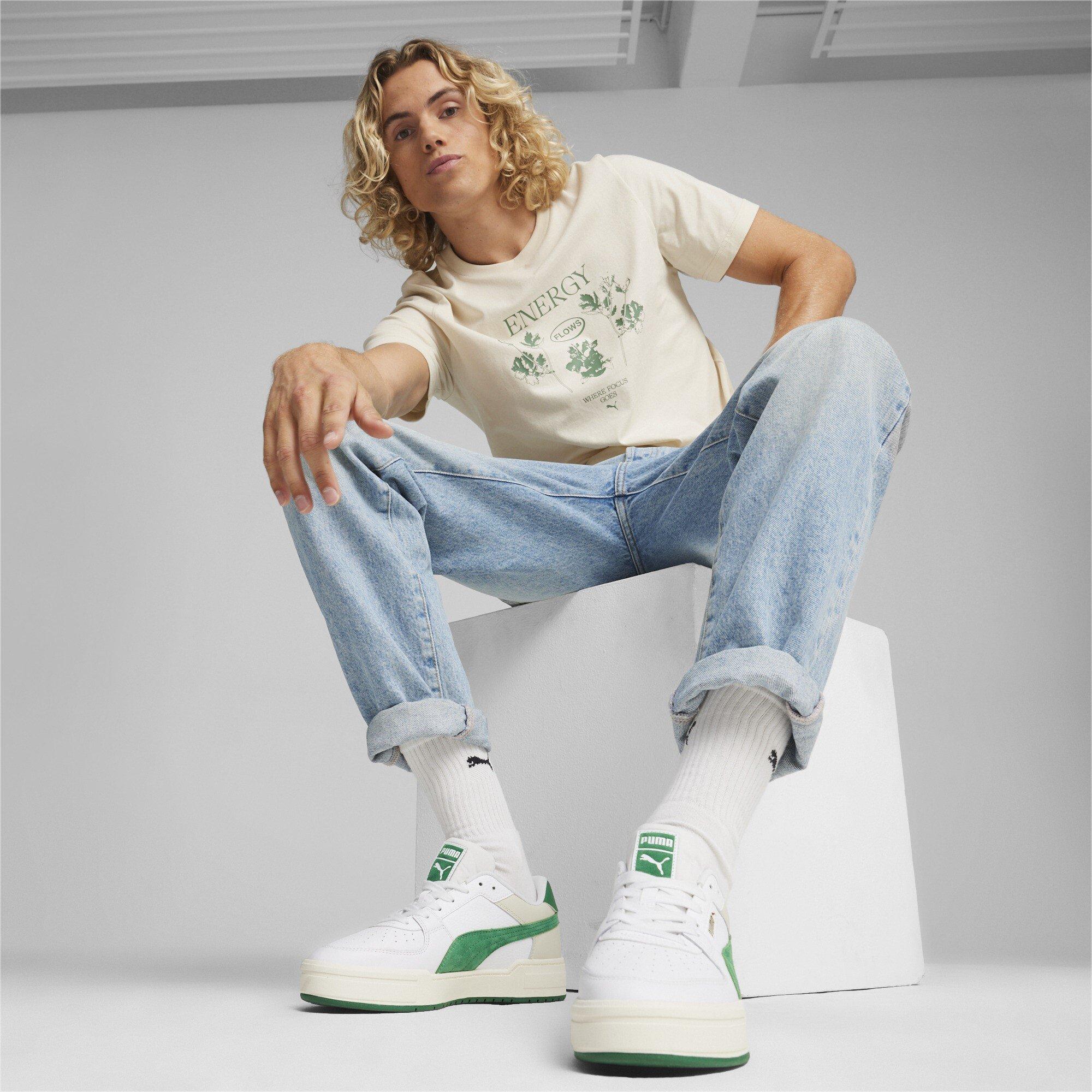 White/Green - Puma - Kids' Canvas High-Top Trainers - 8