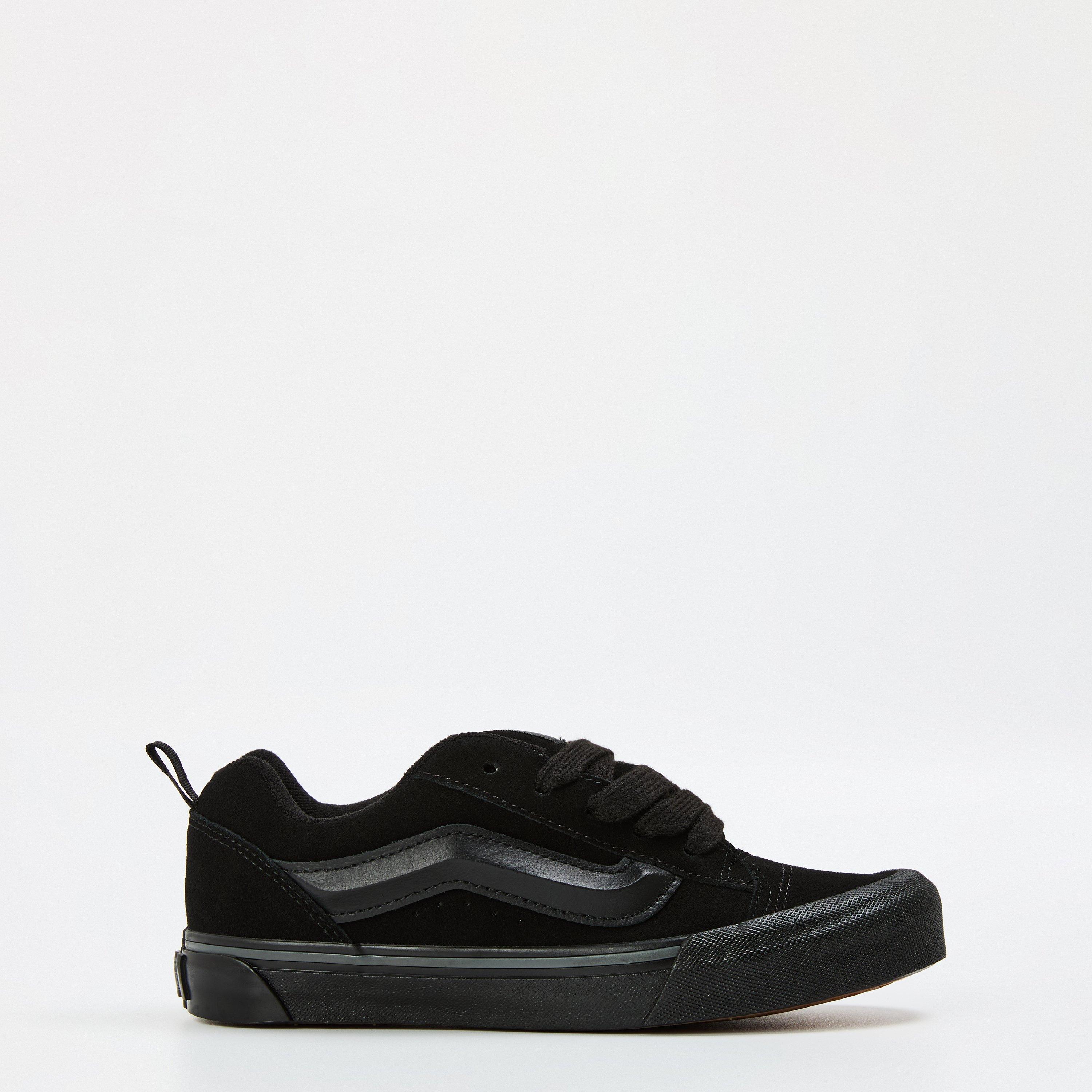 Vans Boys Kids' Knu Skool Black White Canvas Trainers - Black Bzj - 5 (38)