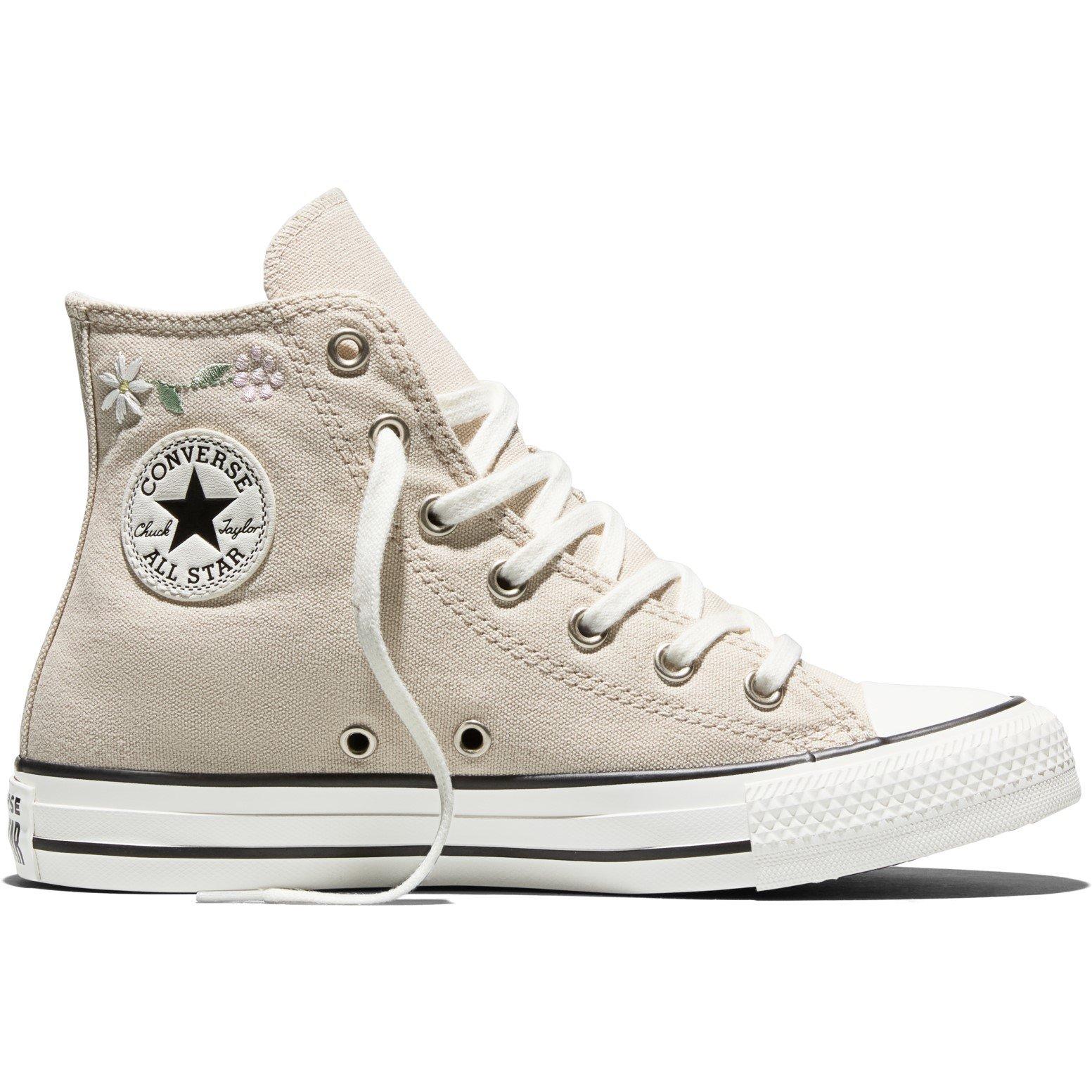 Ecru/White/Blk - Converse - Kids' Canvas High-Top Trainers - 1