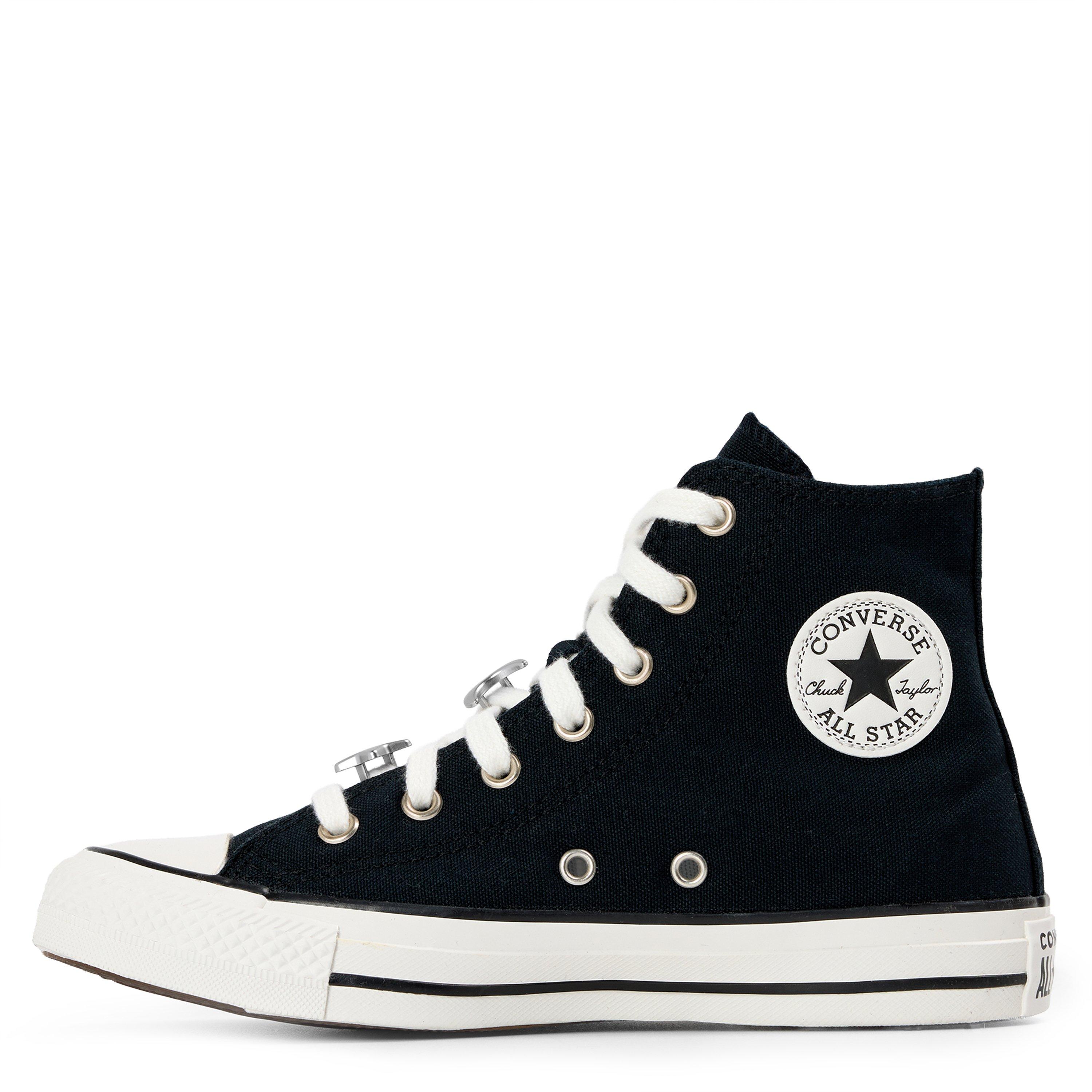 Black/Wht/Slvr - Converse - Kids' Chuck Taylor All Star Canvas High-Top Trainers - 2