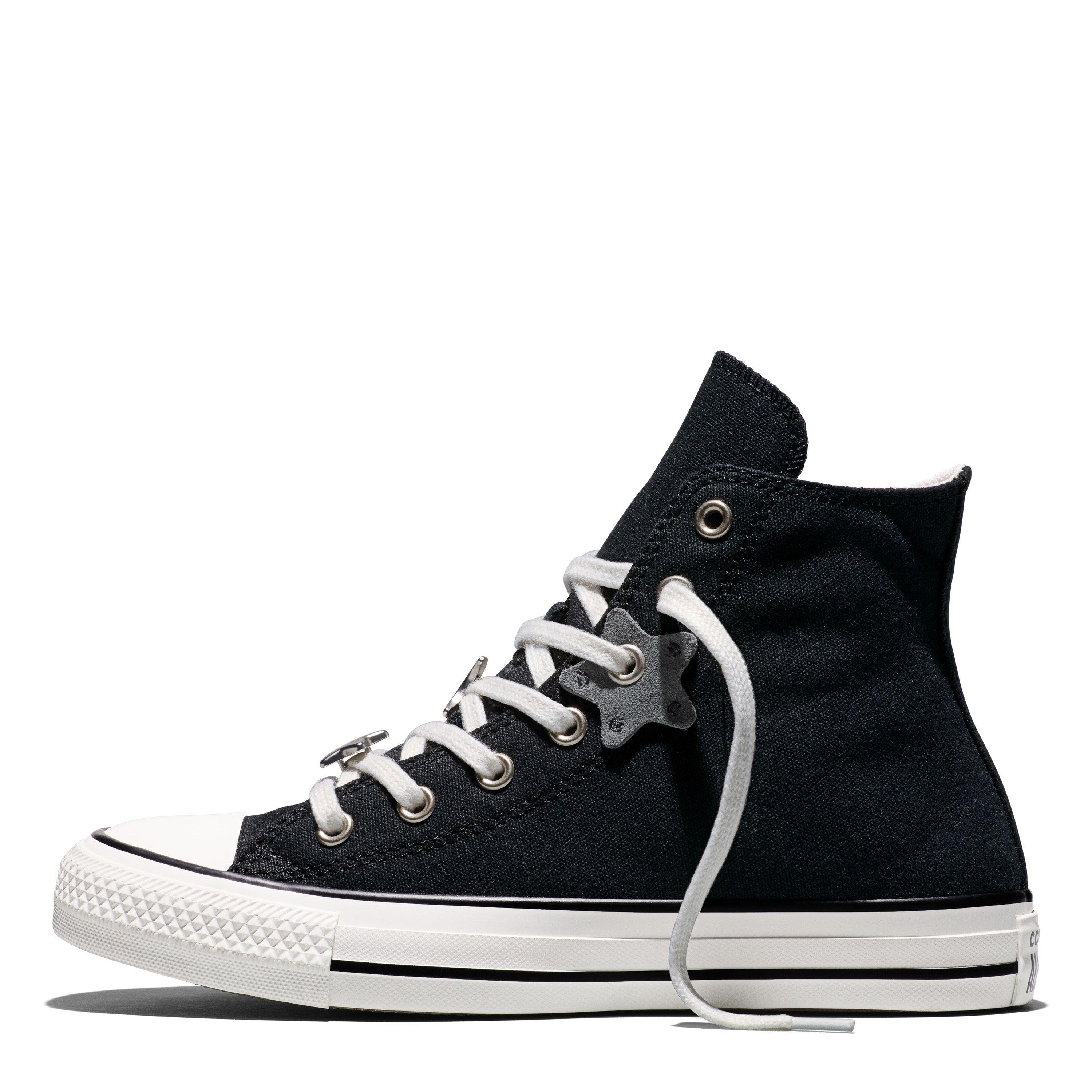 Black/Wht/Slvr - Converse - Kids' Chuck Taylor All Star Canvas High-Top Trainers - 3