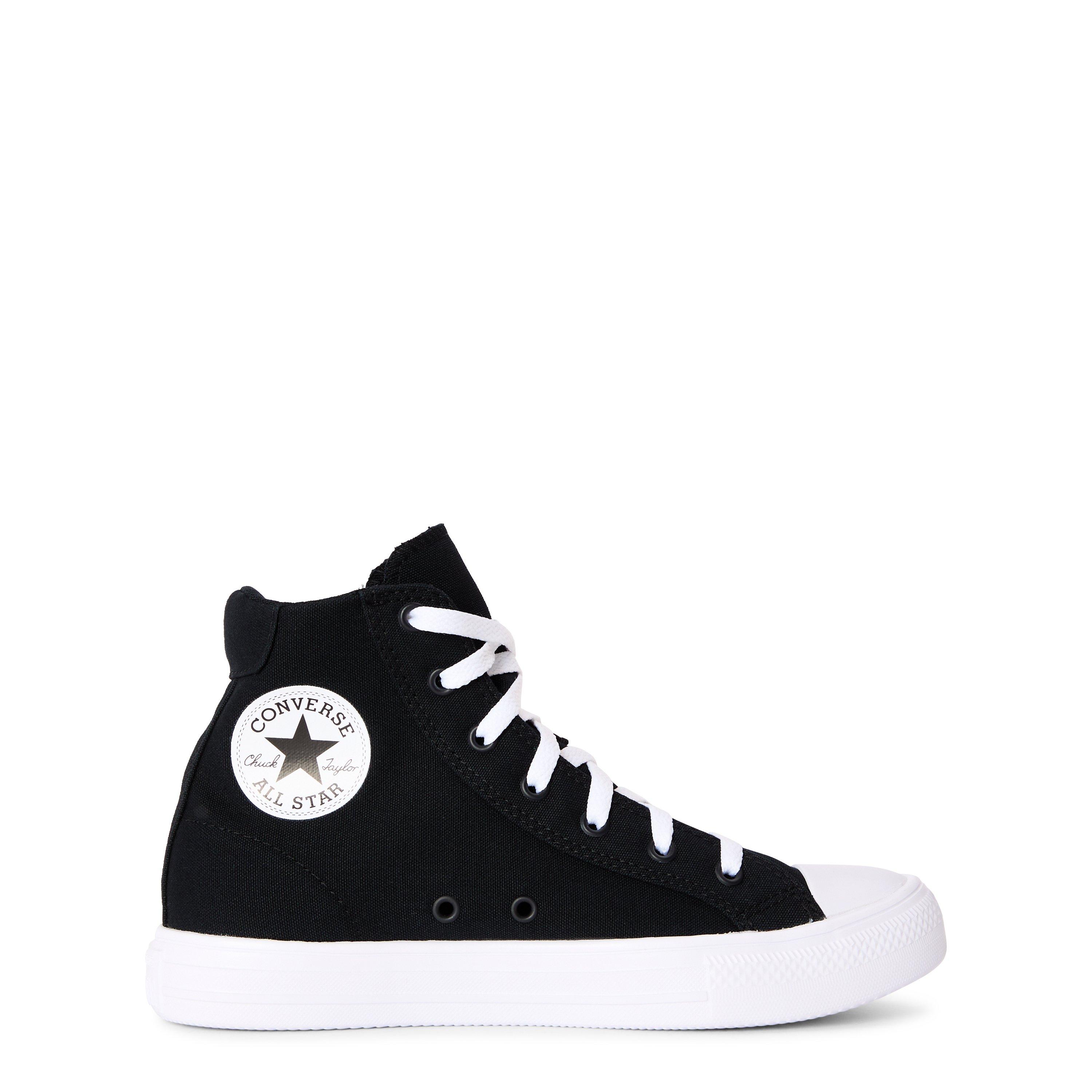 Converse  Kids Kids' Canvas High-Top Trainers - Black/White - 3 (35.5)
