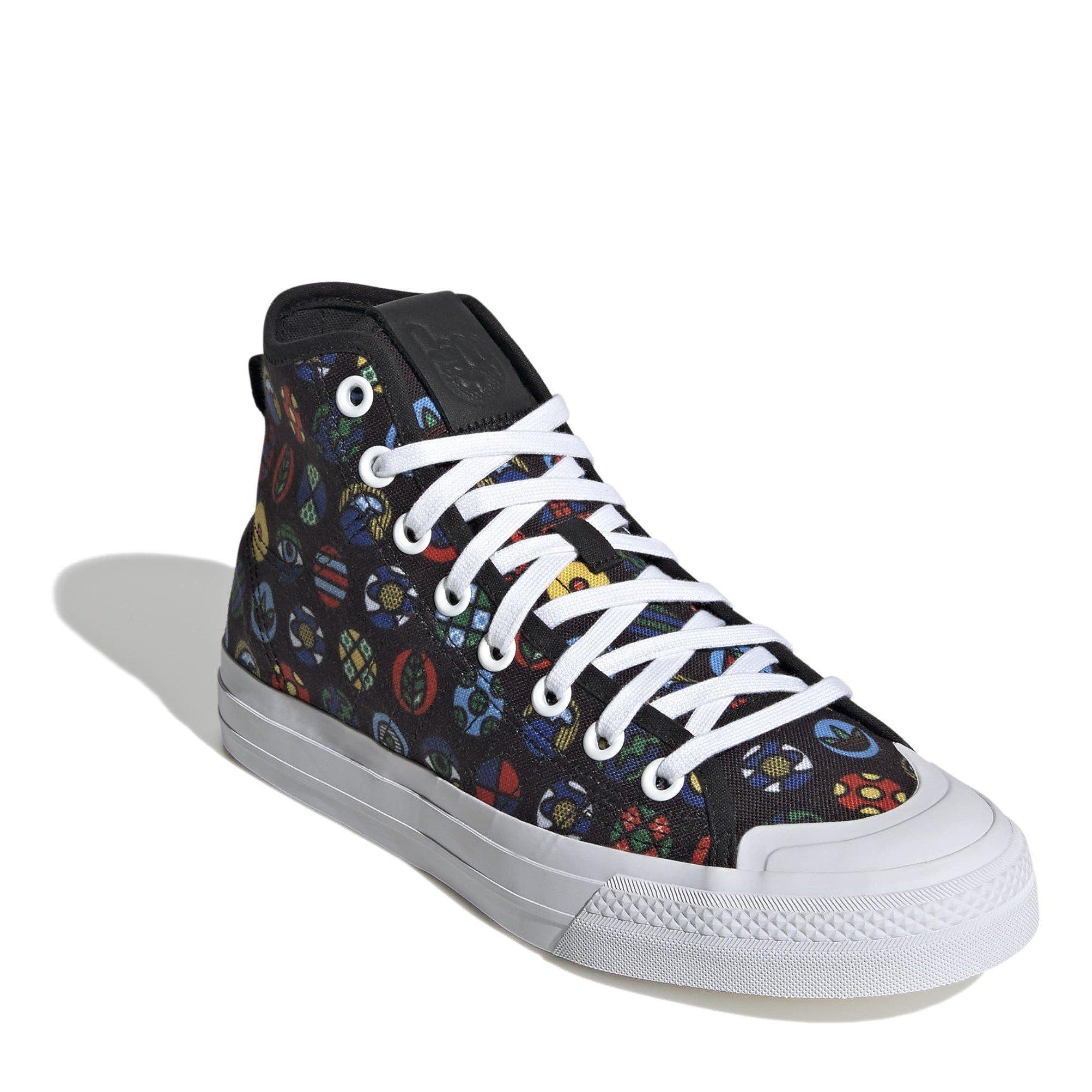 Black/Wht/M - adidas Originals - Kids' Nizza Hi Canvas High-Top Trainers - 3