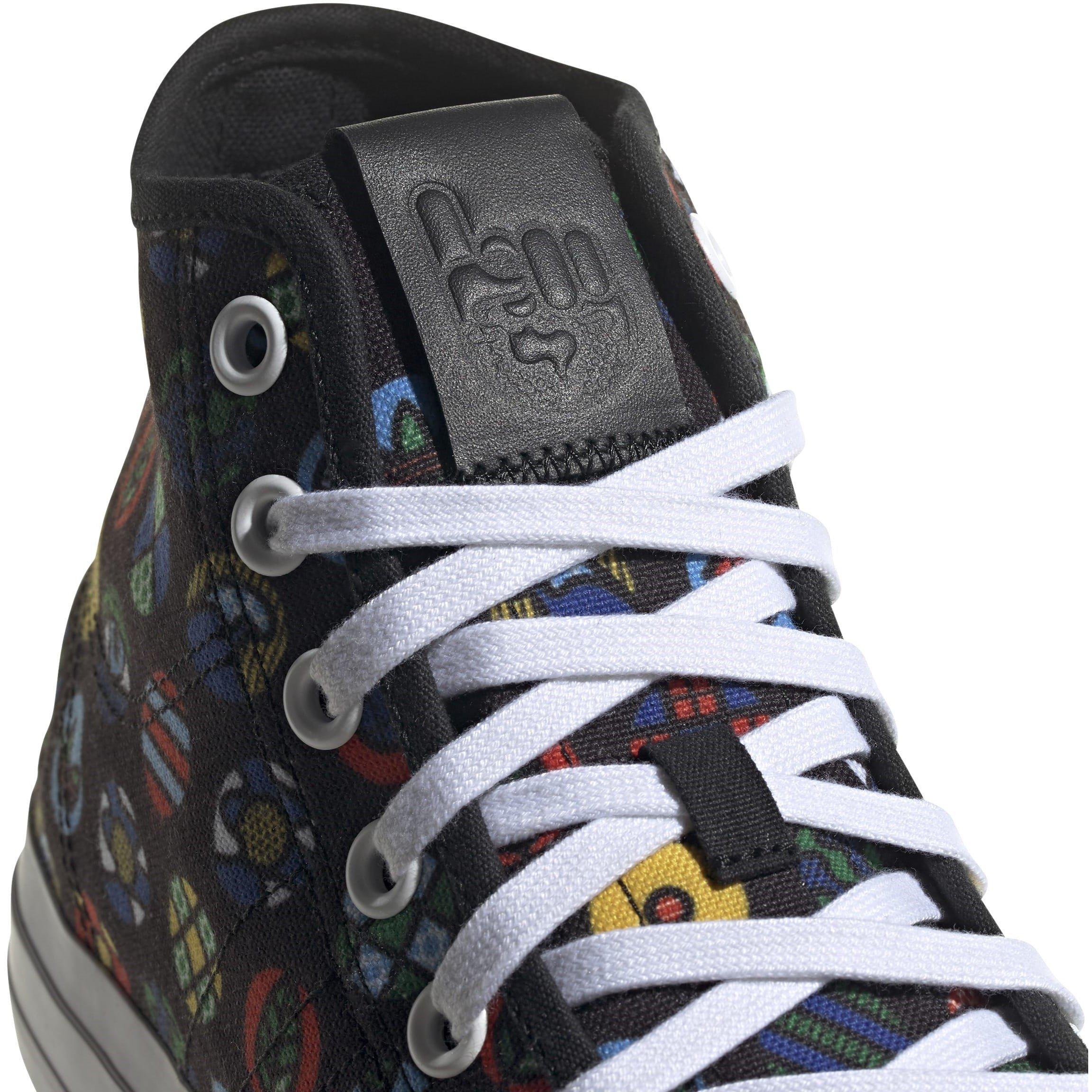 Black/Wht/M - adidas Originals - Kids' Nizza Hi Canvas High-Top Trainers - 7