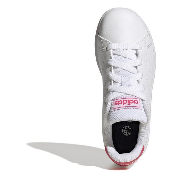 Blanc/Rose - adidas - Advantage Lifestyle Court Lace Star shoes Junior Girls - 5