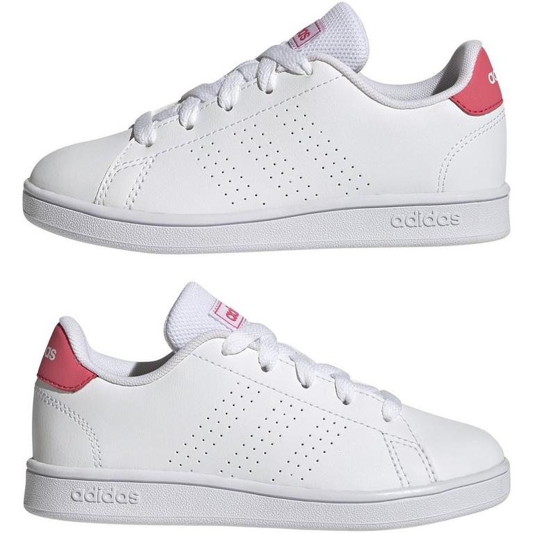 Blanc/Rose - adidas - Advantage Lifestyle Court Lace Star shoes Junior Girls - 9