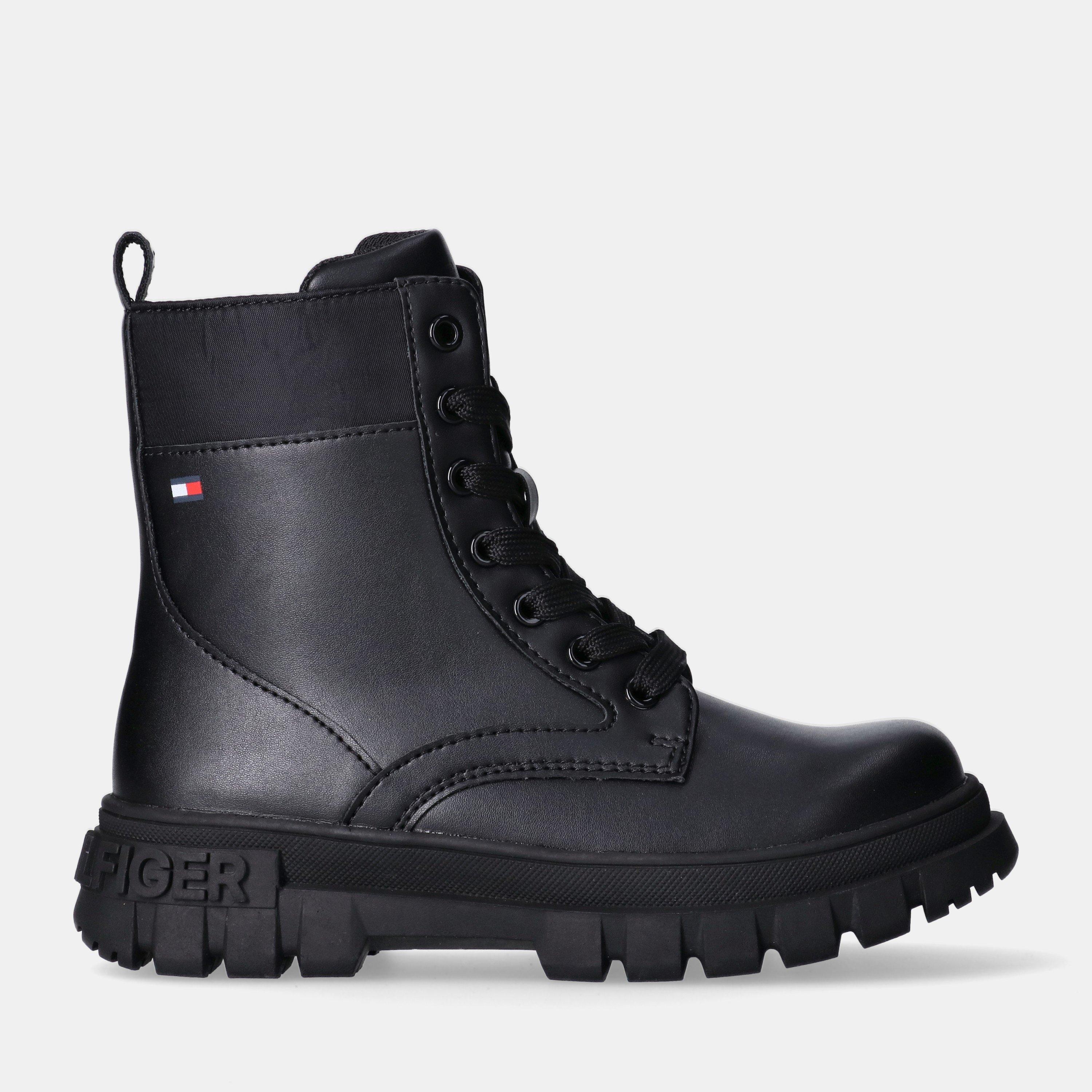 Tommy Hilfiger Kids' Durable Biker Boots - Black - Size 4.5 (37.5)