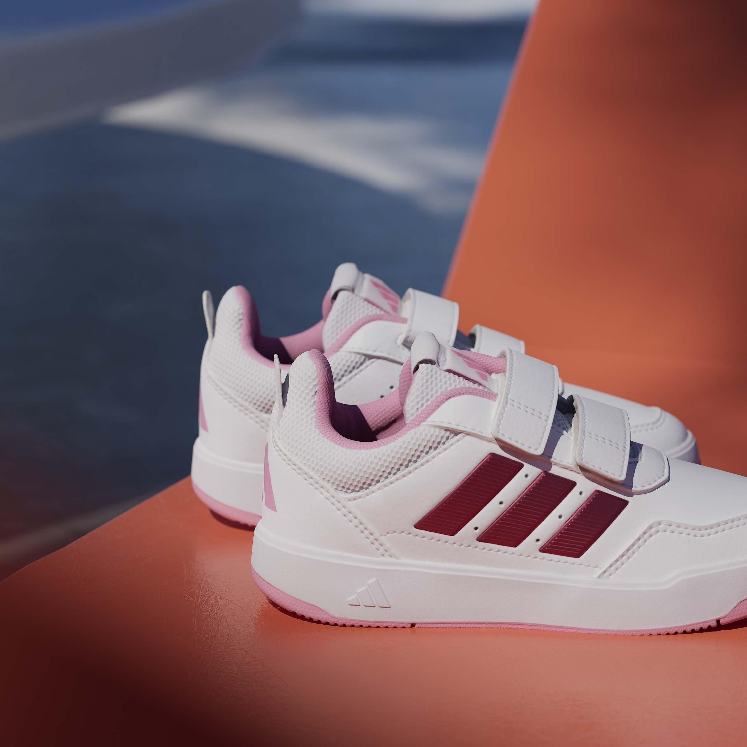 White/Pink/Grey - adidas - Tensaur 3.0 Junior Court Shoes - 16
