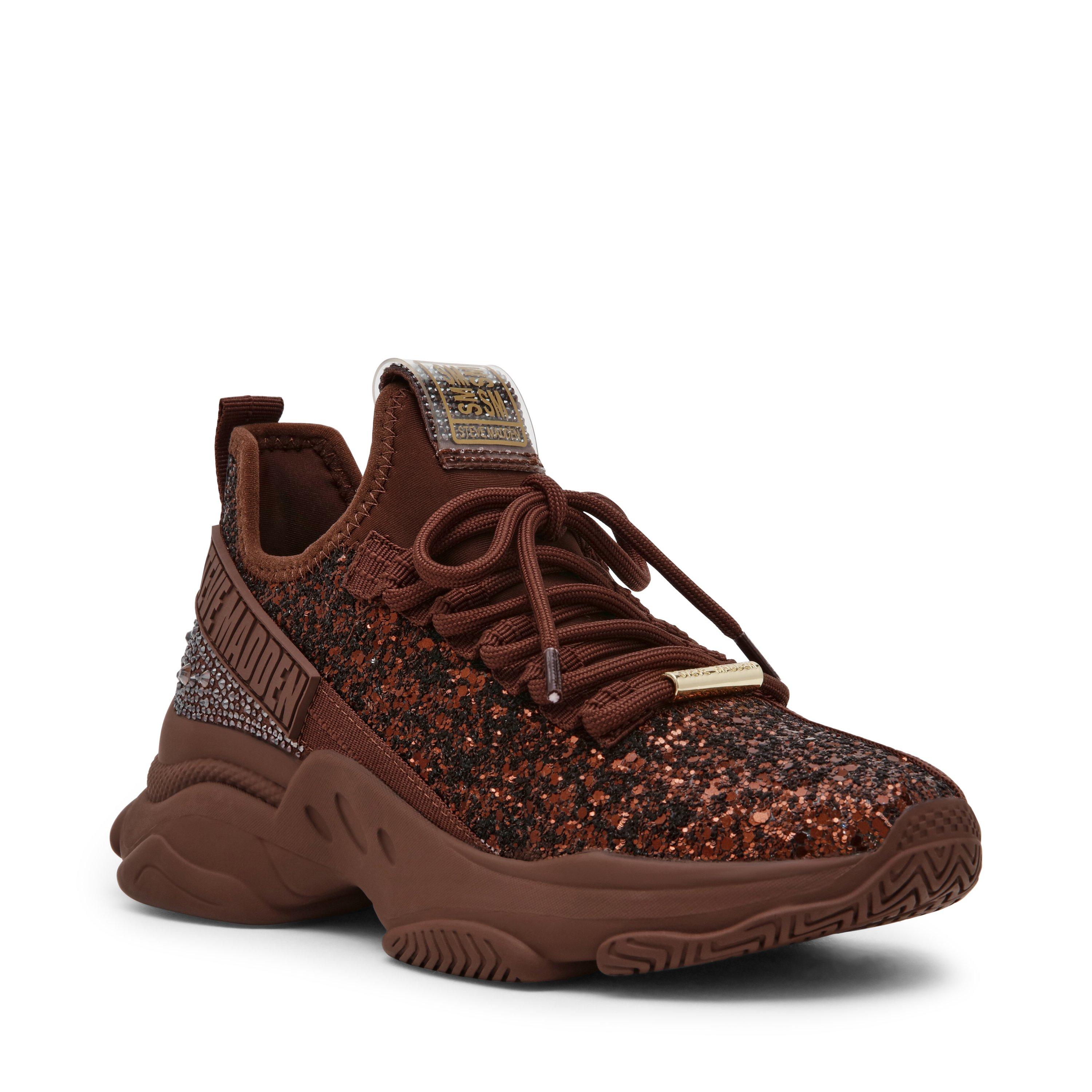 Brown Glitter - Steve Madden - Kids' Maxilla Heritage Low-Top Trainers - 3