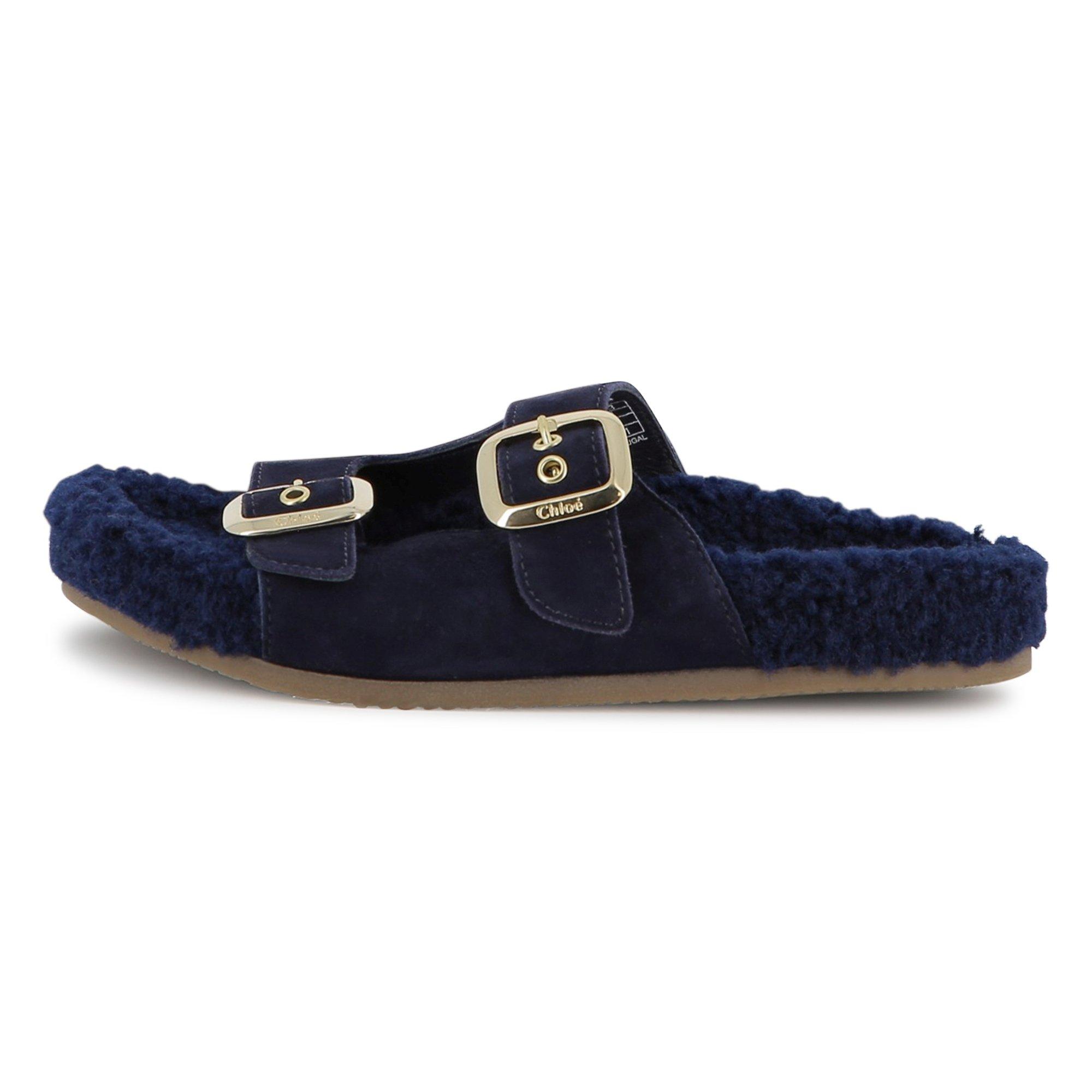 Navy 859 - Chloe - Kids' Logo Flat Sandals - 1