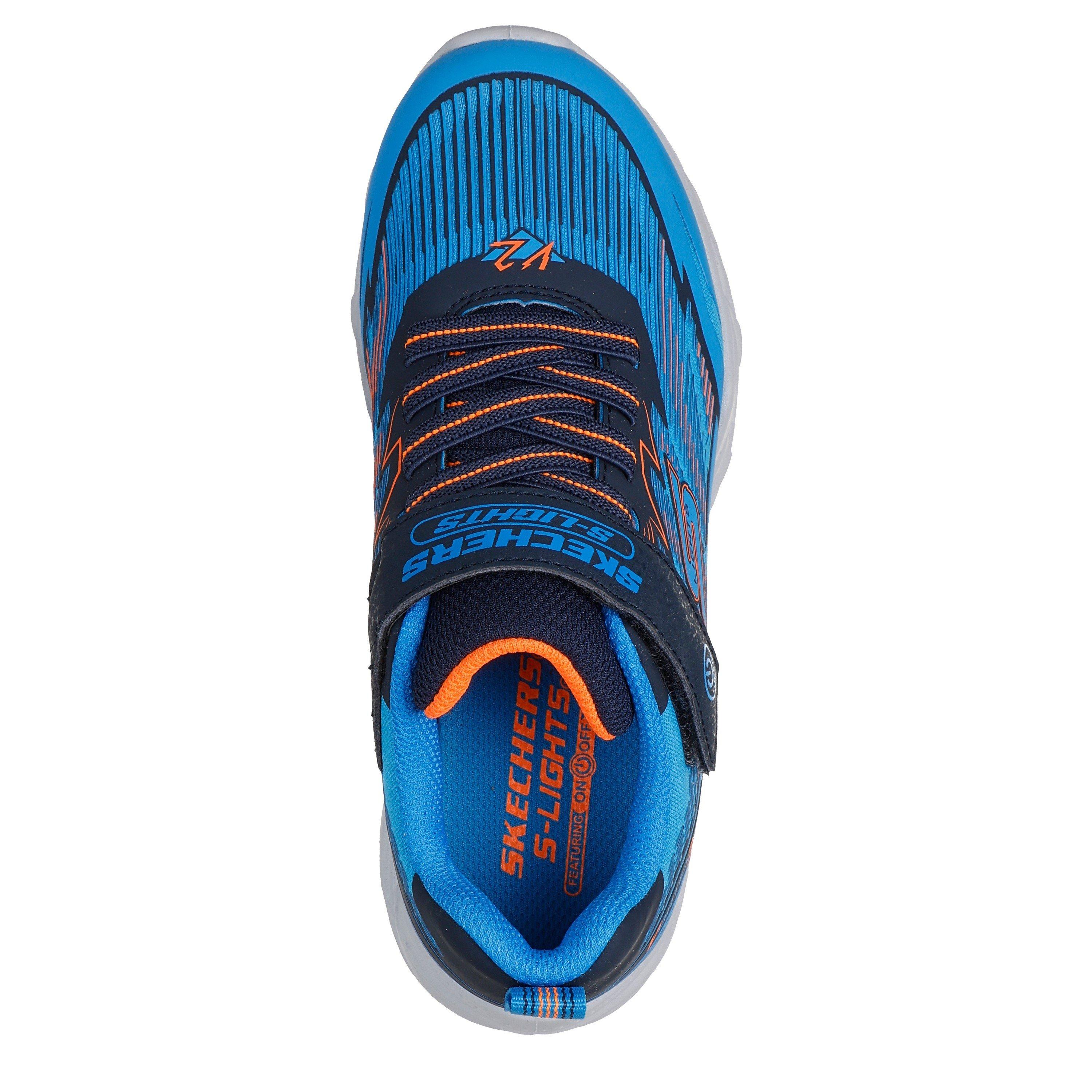 Blue/Navy - Skechers - Lighted Gore & Strap Sneaker W 3d P Light Up Trainers Boys - 5