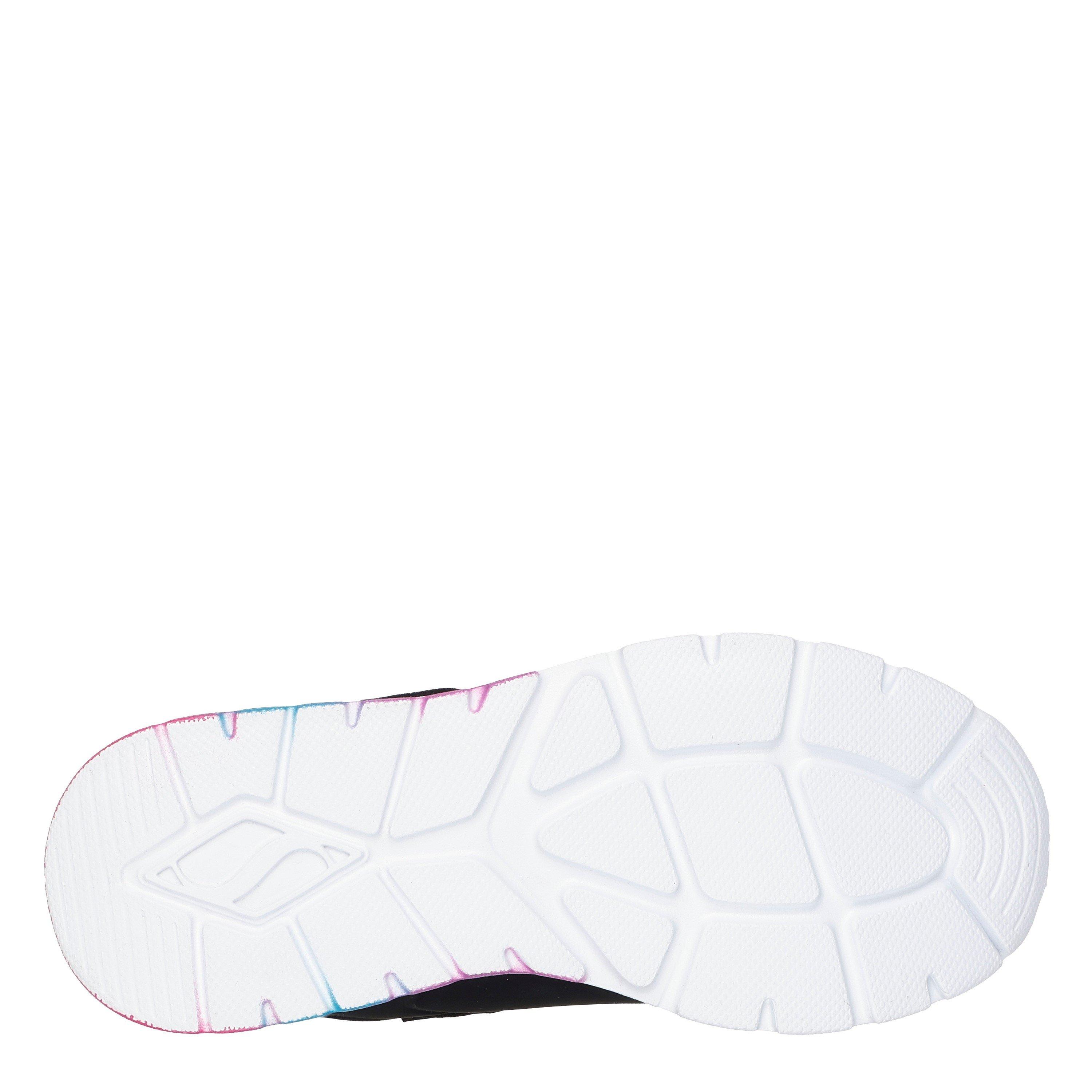 Black/Multi - Skechers - Gore & Strap Embossed Sneaker W Met Court Trainers Girls - 4