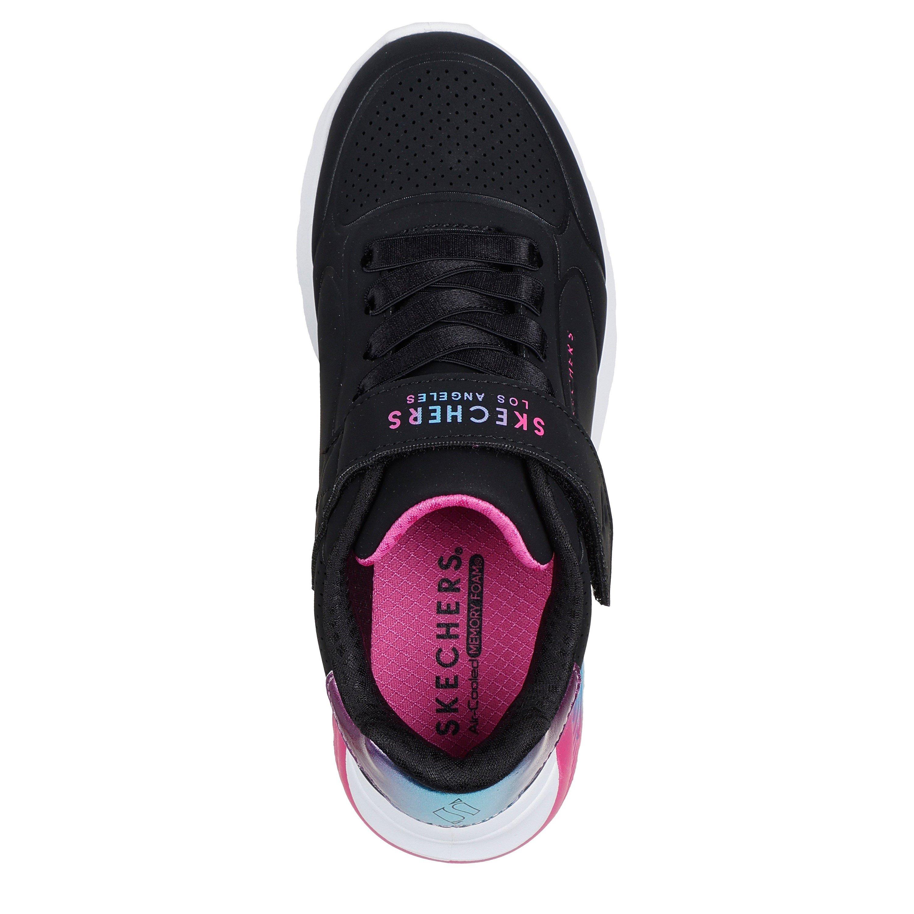 Black/Multi - Skechers - Gore & Strap Embossed Sneaker W Met Court Trainers Girls - 5