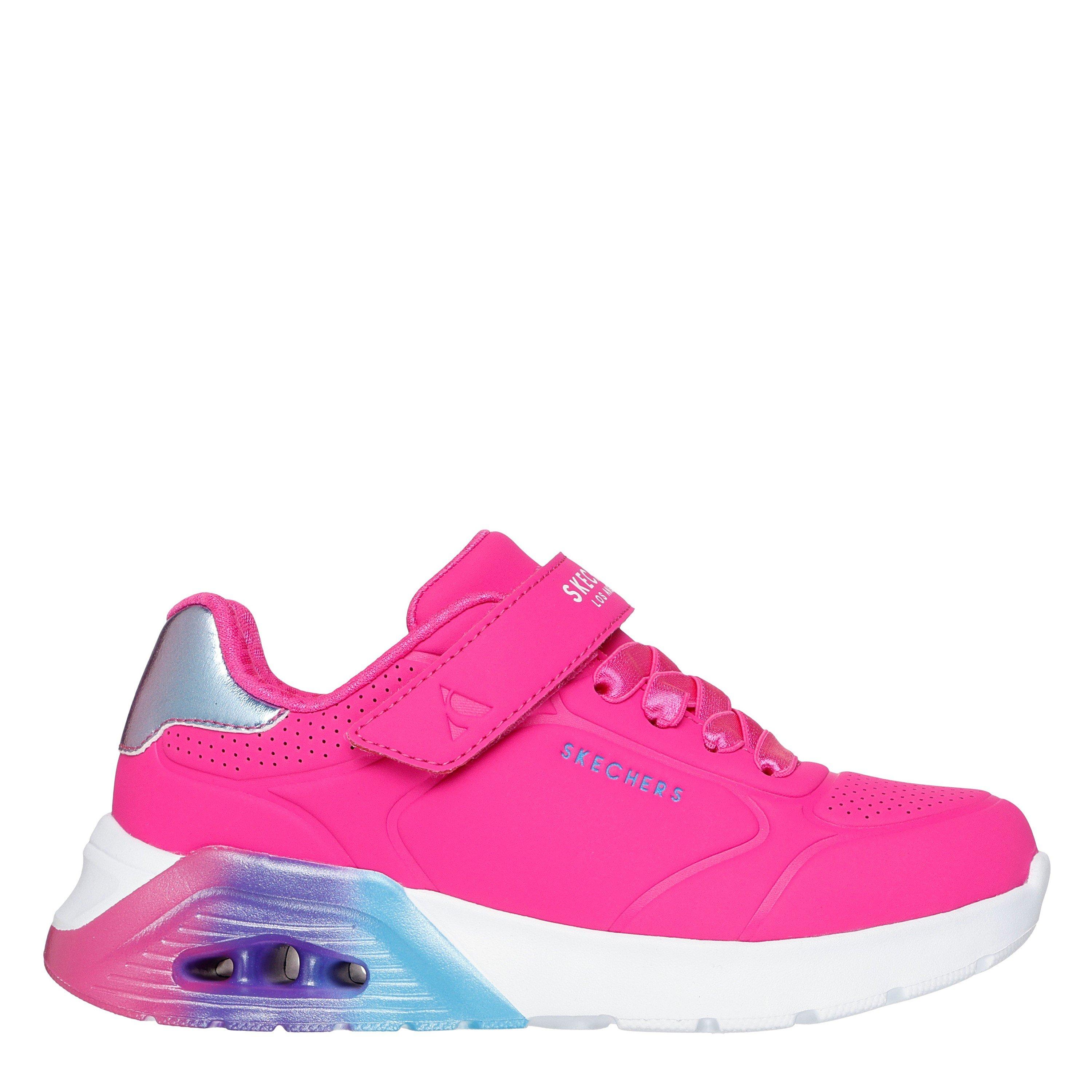 Skechers Girls Kids' Gore & Strap Embossed Met Court Trainers - Pink/ - C11 (28.5)