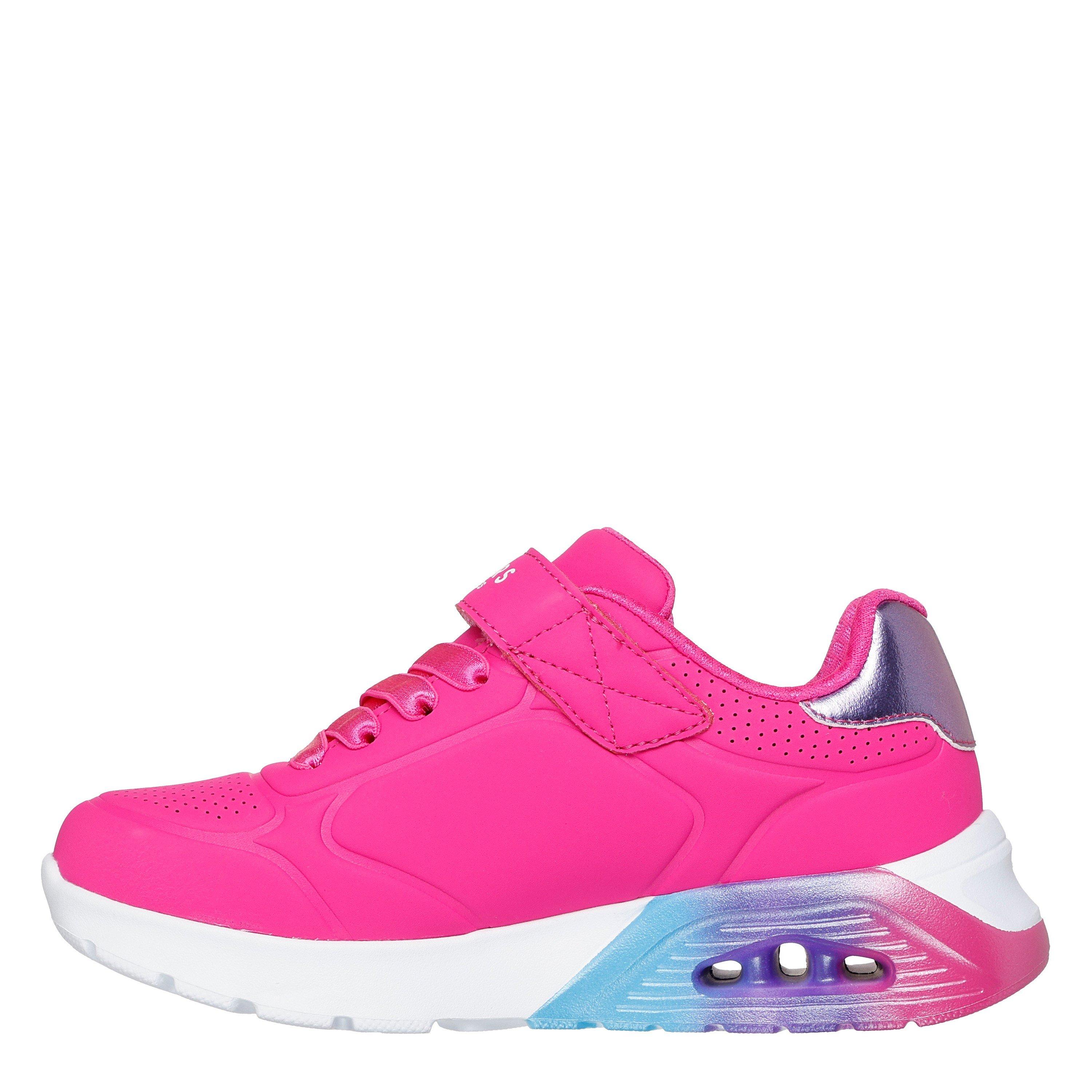 Pink/Multi - Skechers - Kids' Gore & Strap Embossed Met Court Trainers - 2