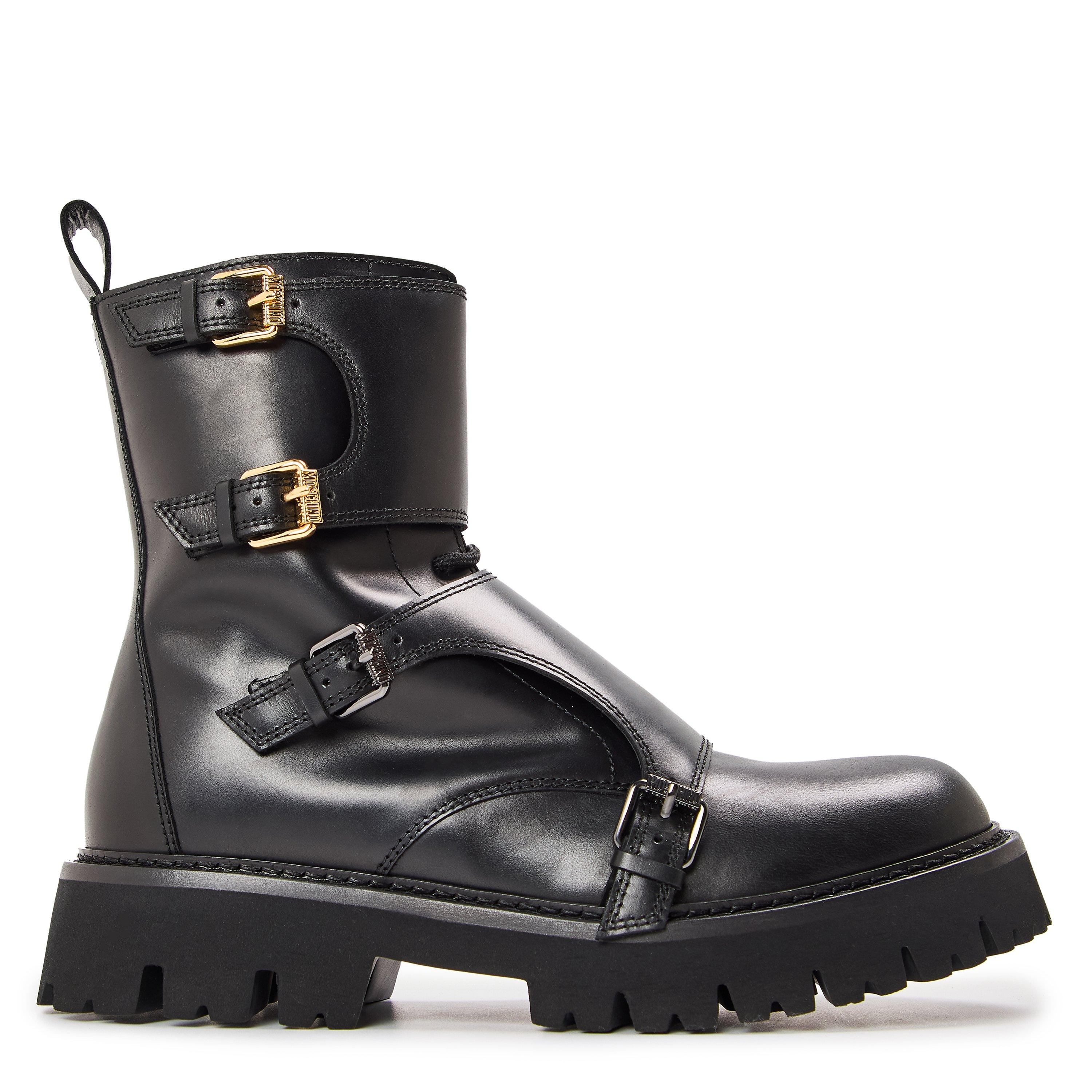 Black - Moschino - Unisex Kids' Biker Boots - 1