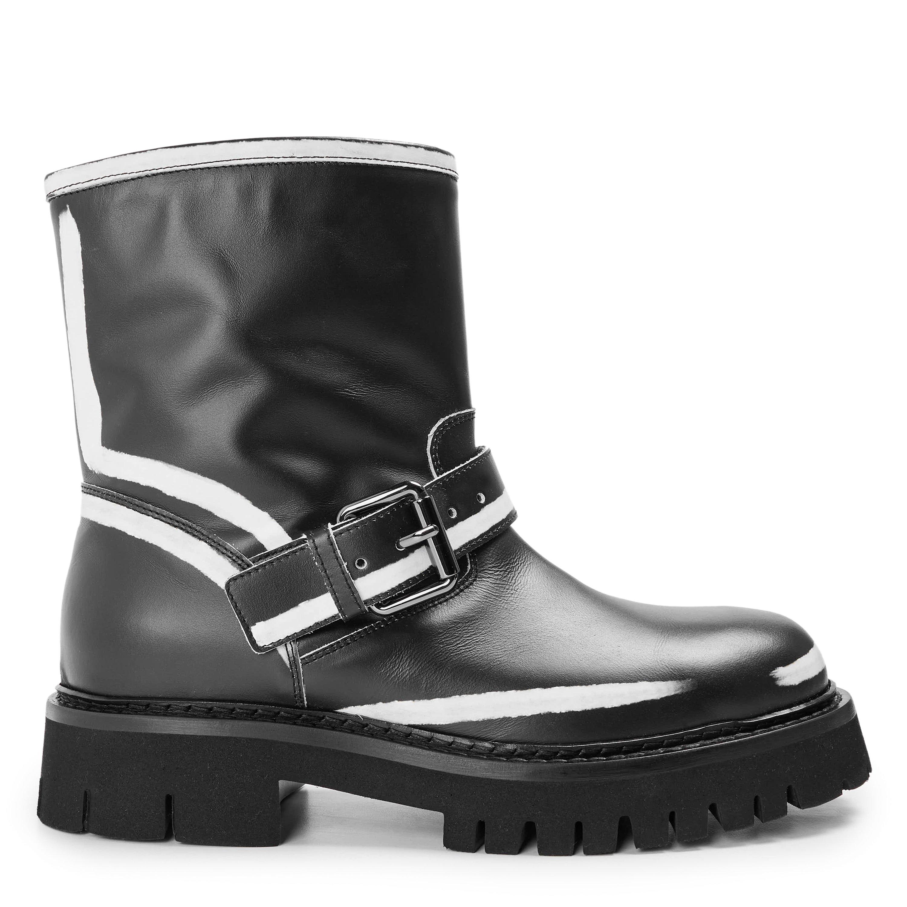 Black - Moschino - Unisex Kids' Biker Boots - 1