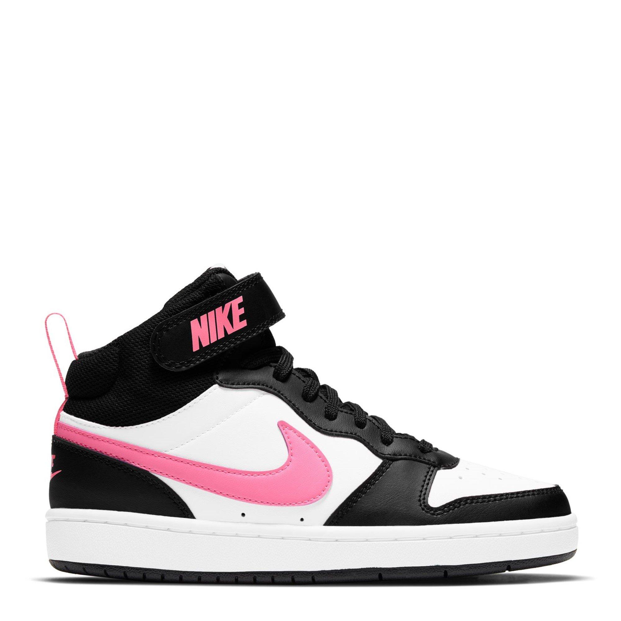 White/Pink - Nike - Court Borough Mid 2 Big Kids' Shoes - 1