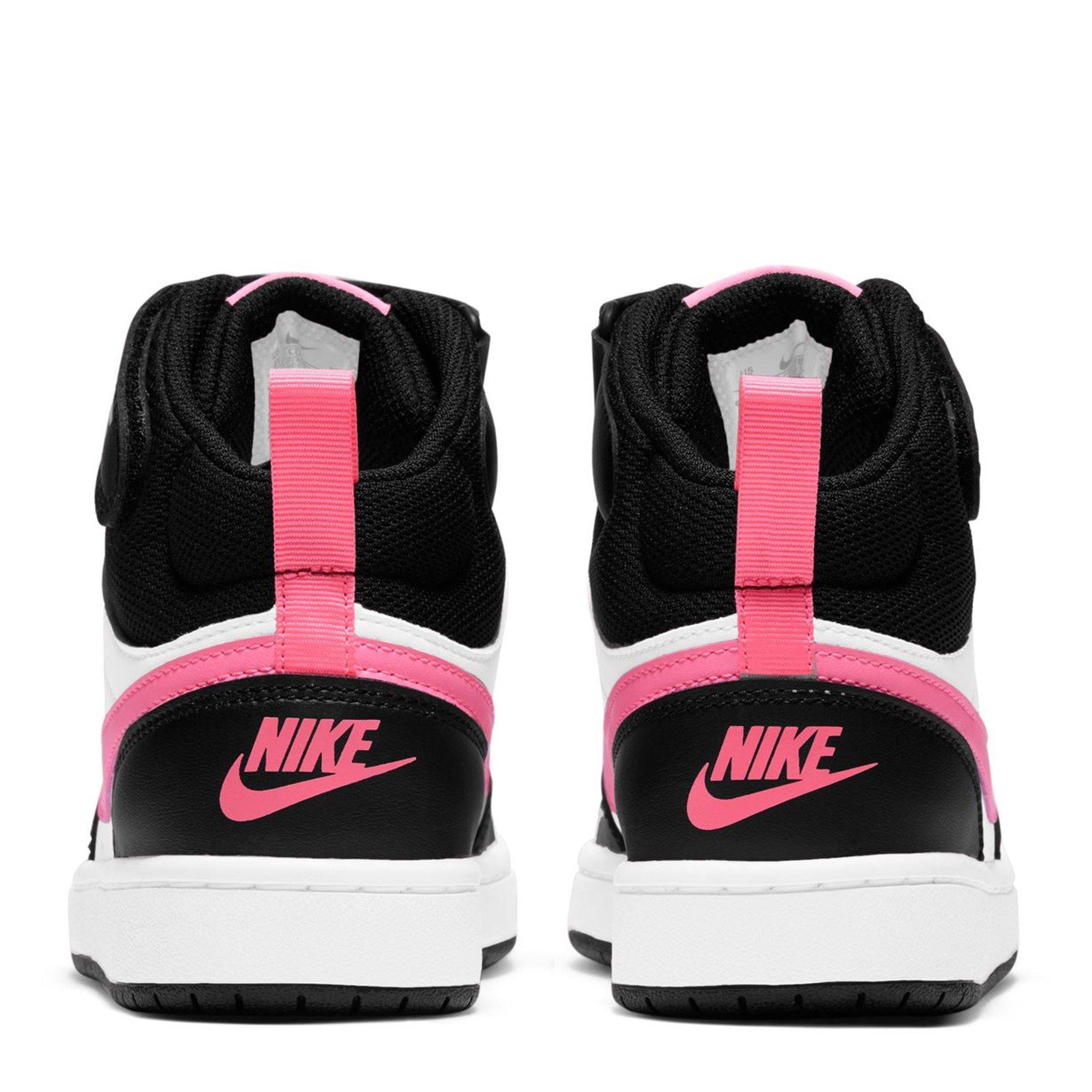 Blanco/Rosa - Nike - Court Borough Mid 2 Big Kids' Shoes - 4