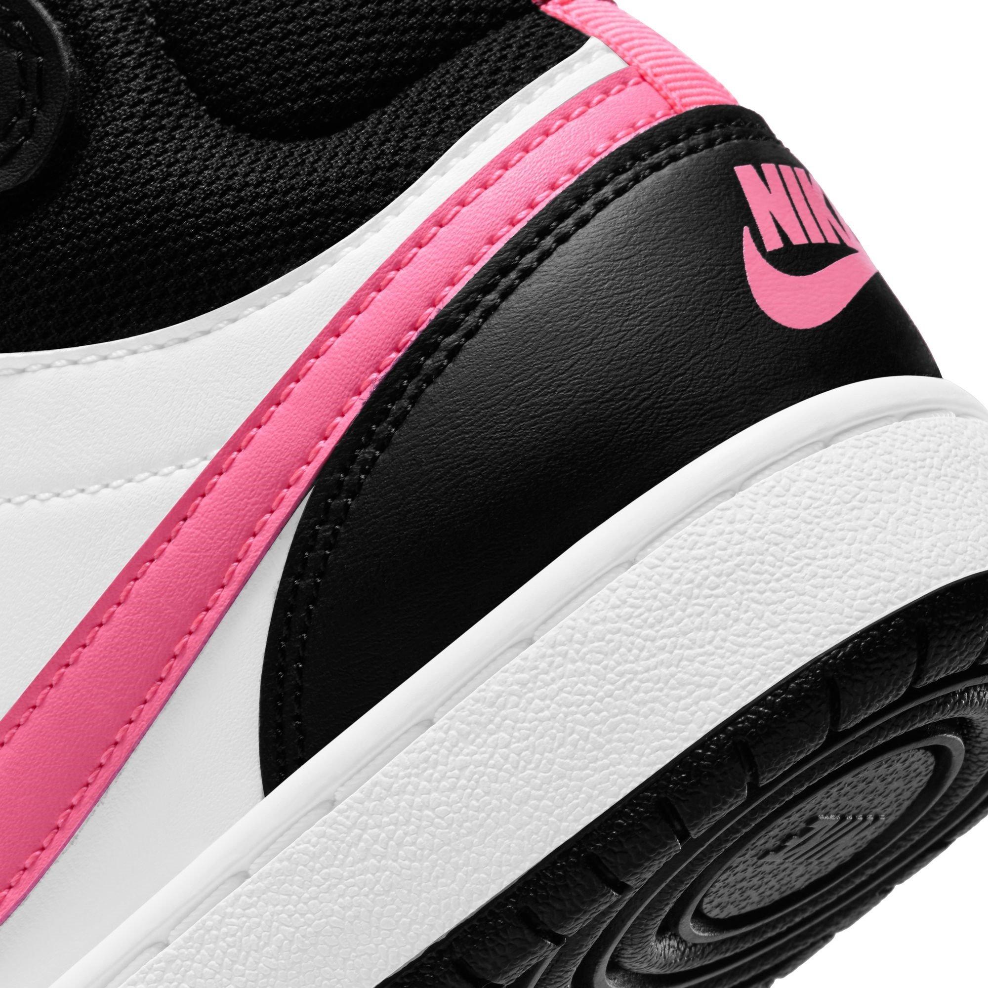 Blanco/Rosa - Nike - Court Borough Mid 2 Big Kids' Shoes - 8