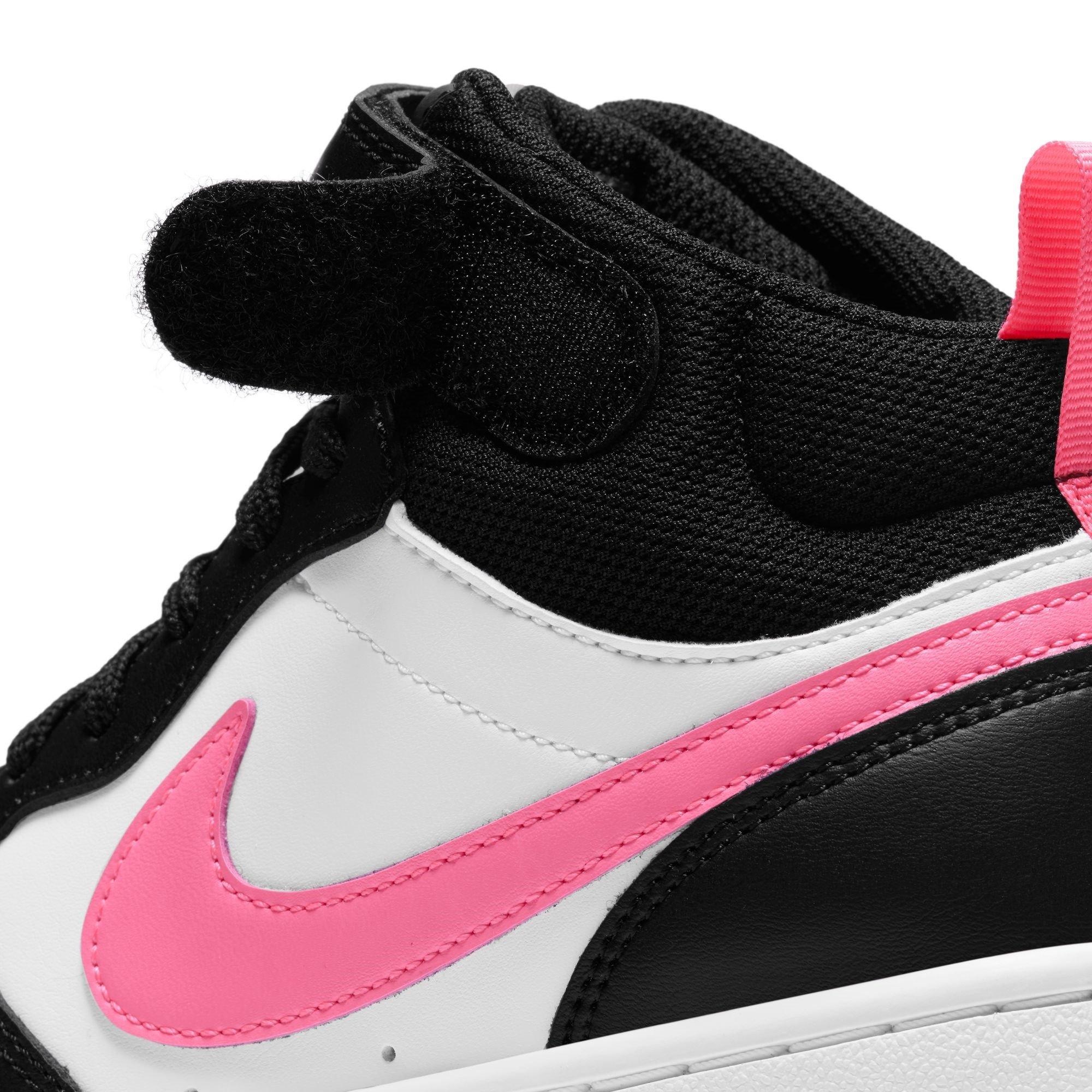 Blanco/Rosa - Nike - Court Borough Mid 2 Big Kids' Shoes - 9