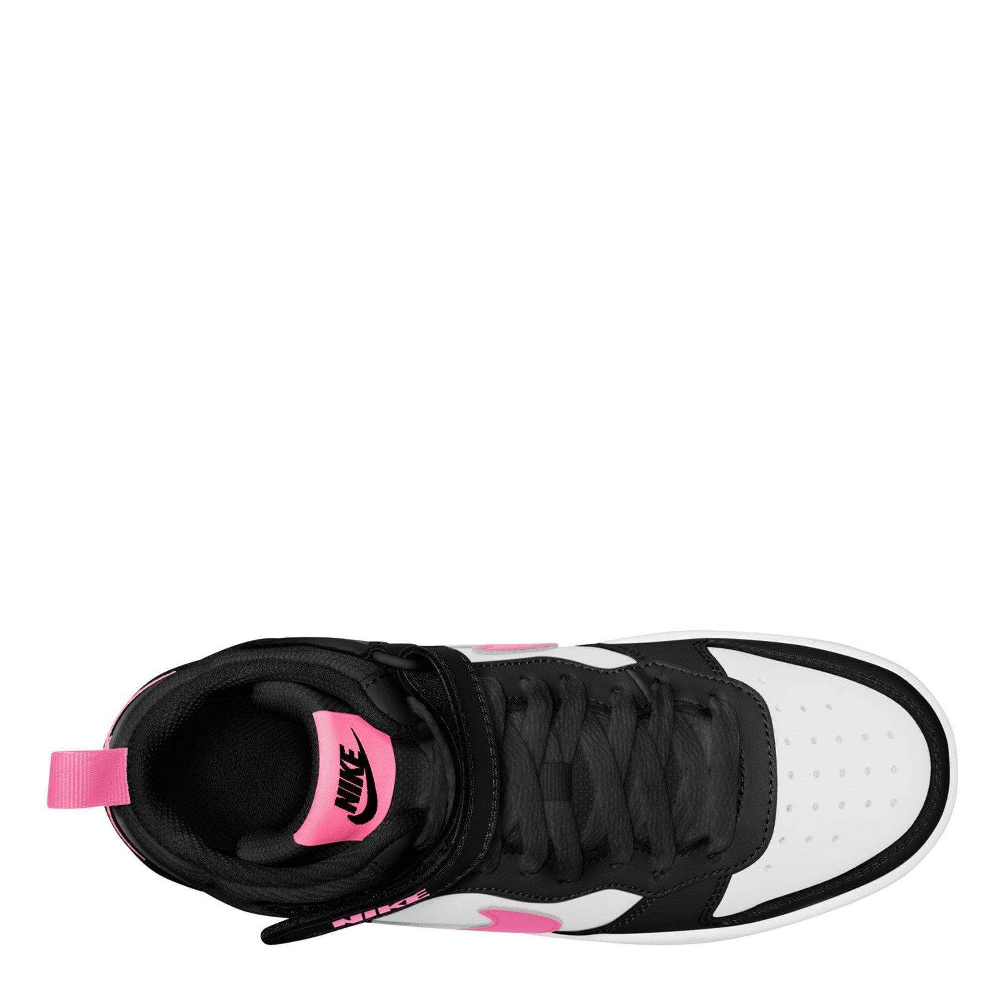 Blanco/Rosa - Nike - Court Borough Mid 2 Big Kids' Shoes - 10