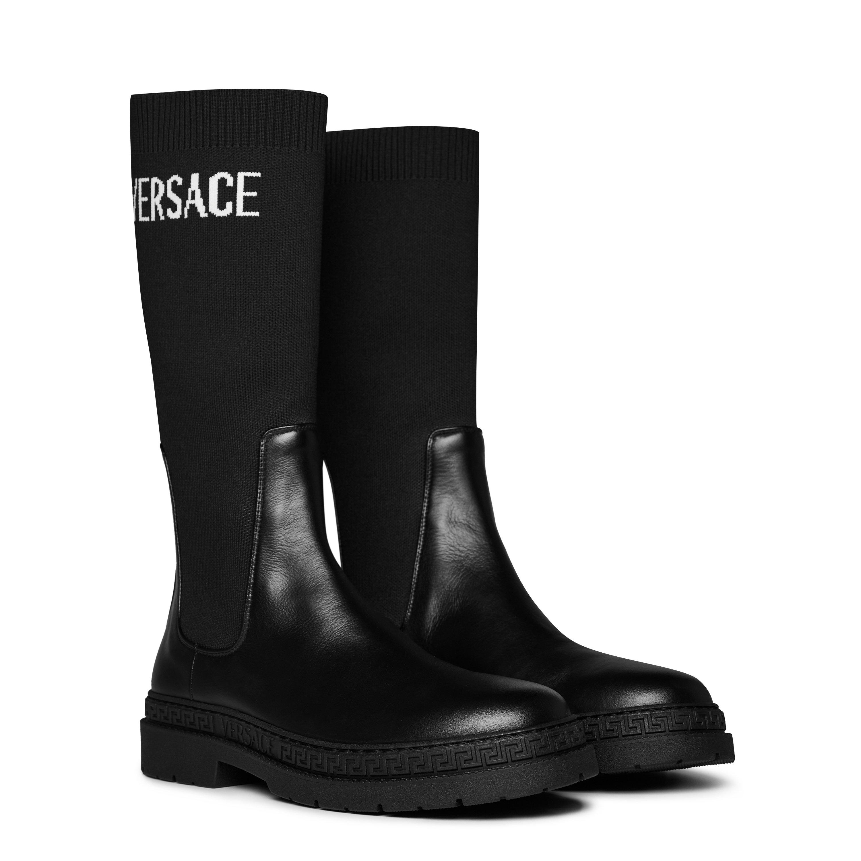 Blk/Wht 5B04P - Versace - Logo Boots Juniors - 3