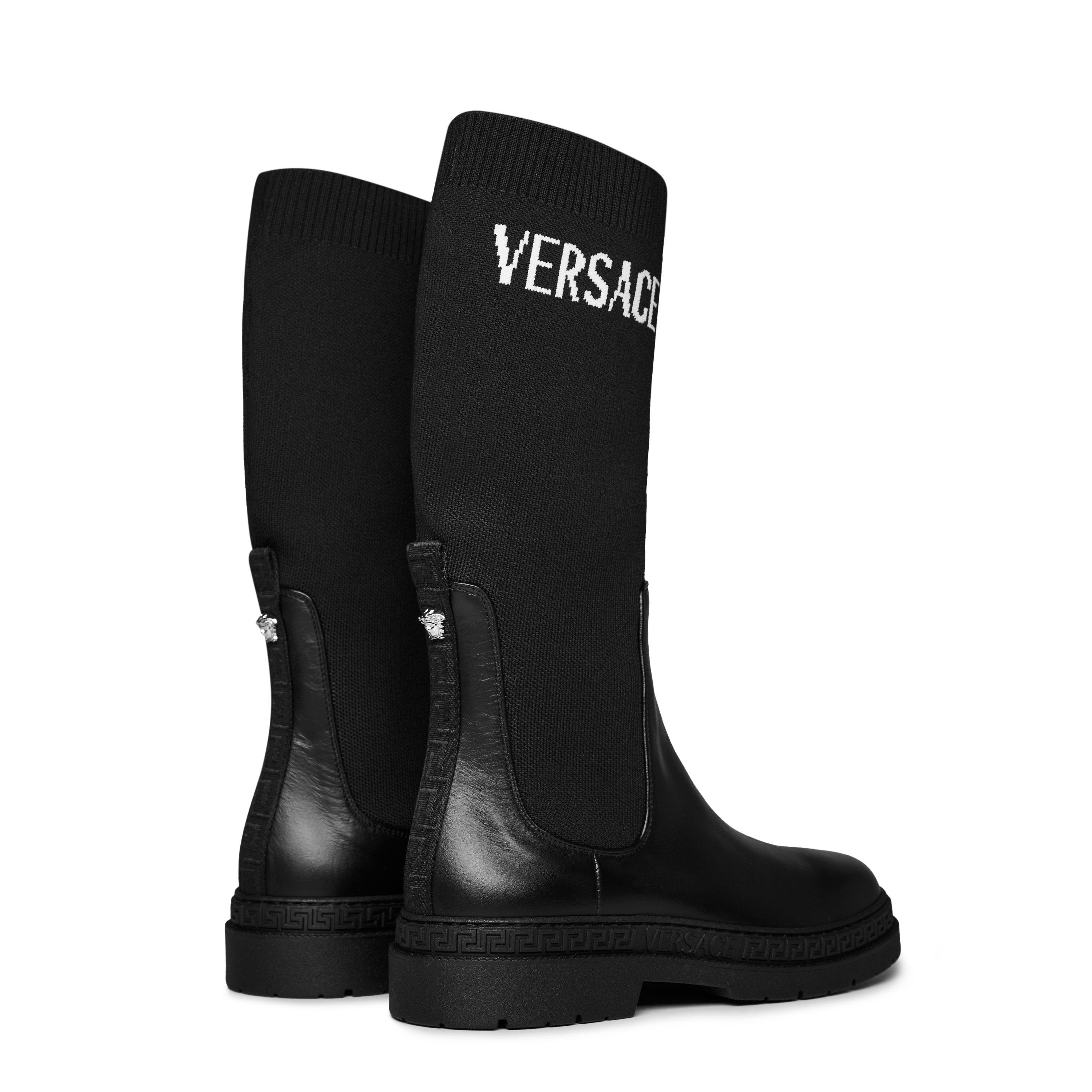 Blk/Wht 5B04P - Versace - Logo Boots Juniors - 4