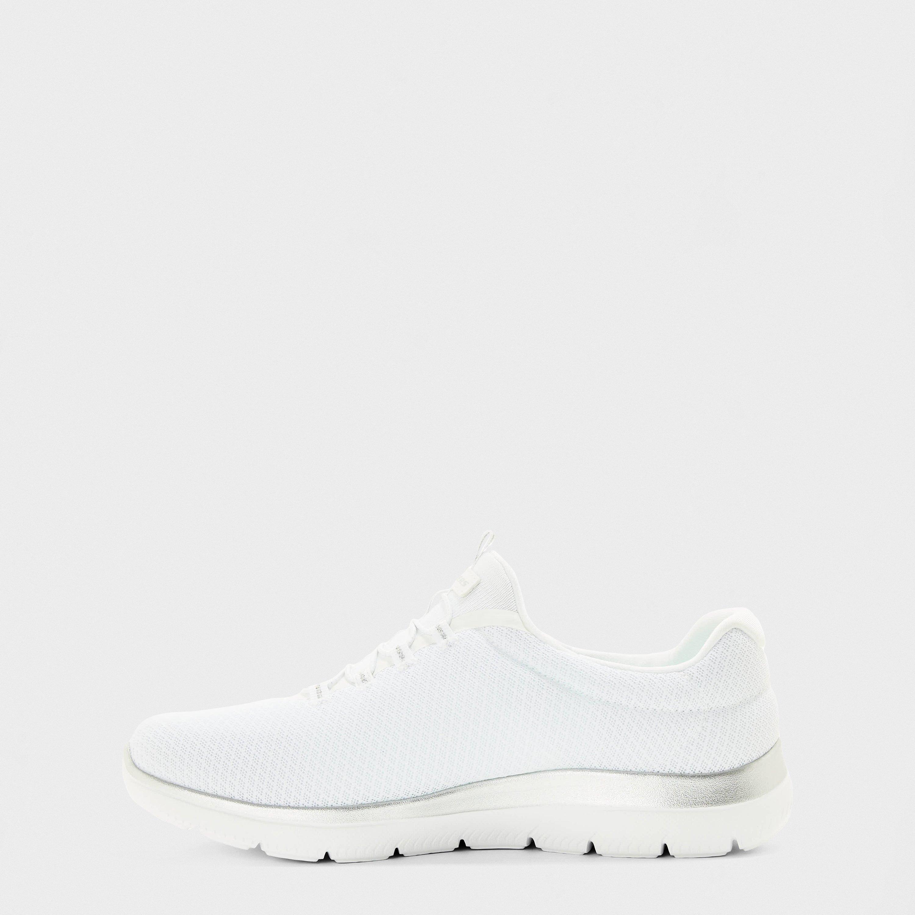 White/Silver - Skechers - Slip On Runners - 2