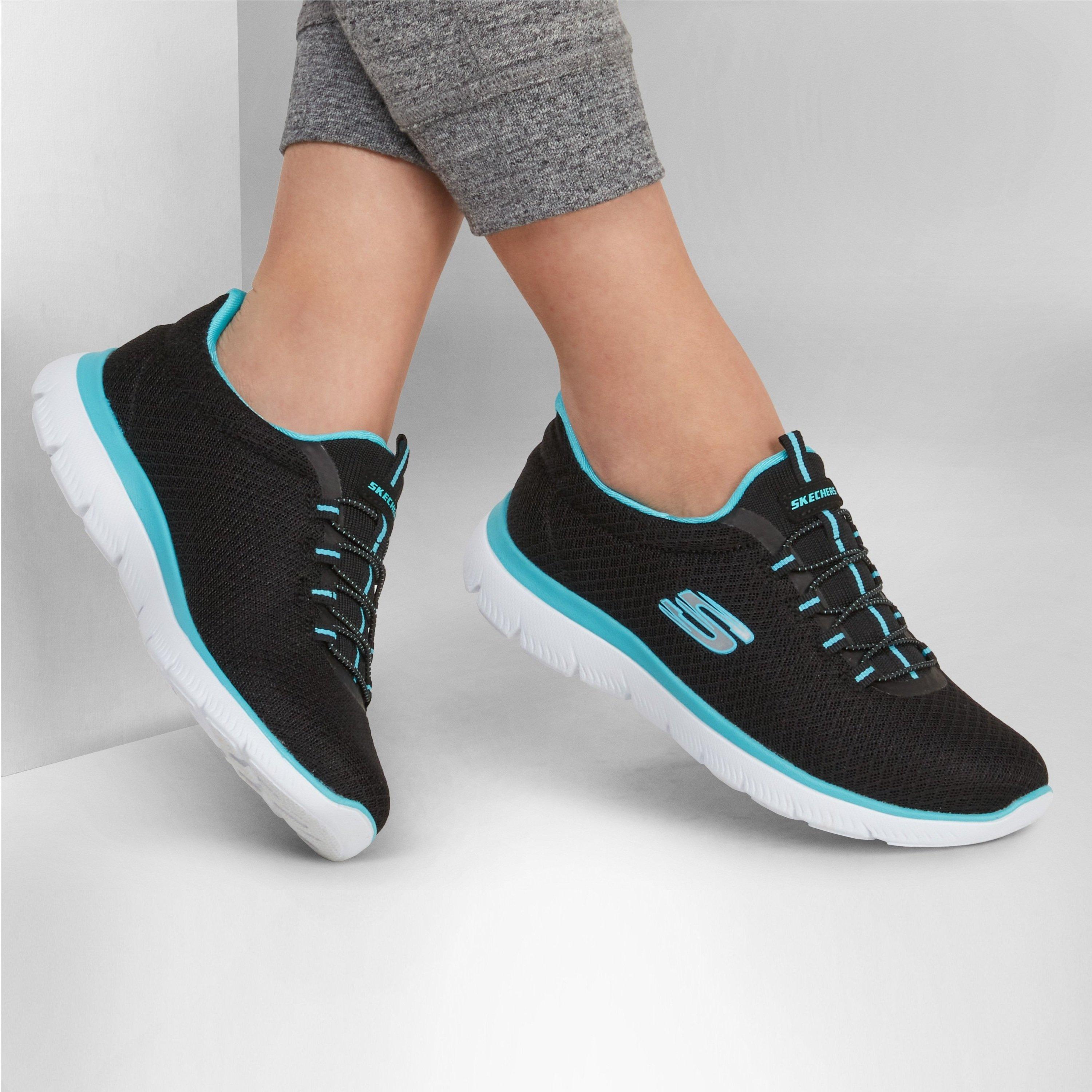 Black/Turquoise - Skechers - Kids' Slip On Runners - 3
