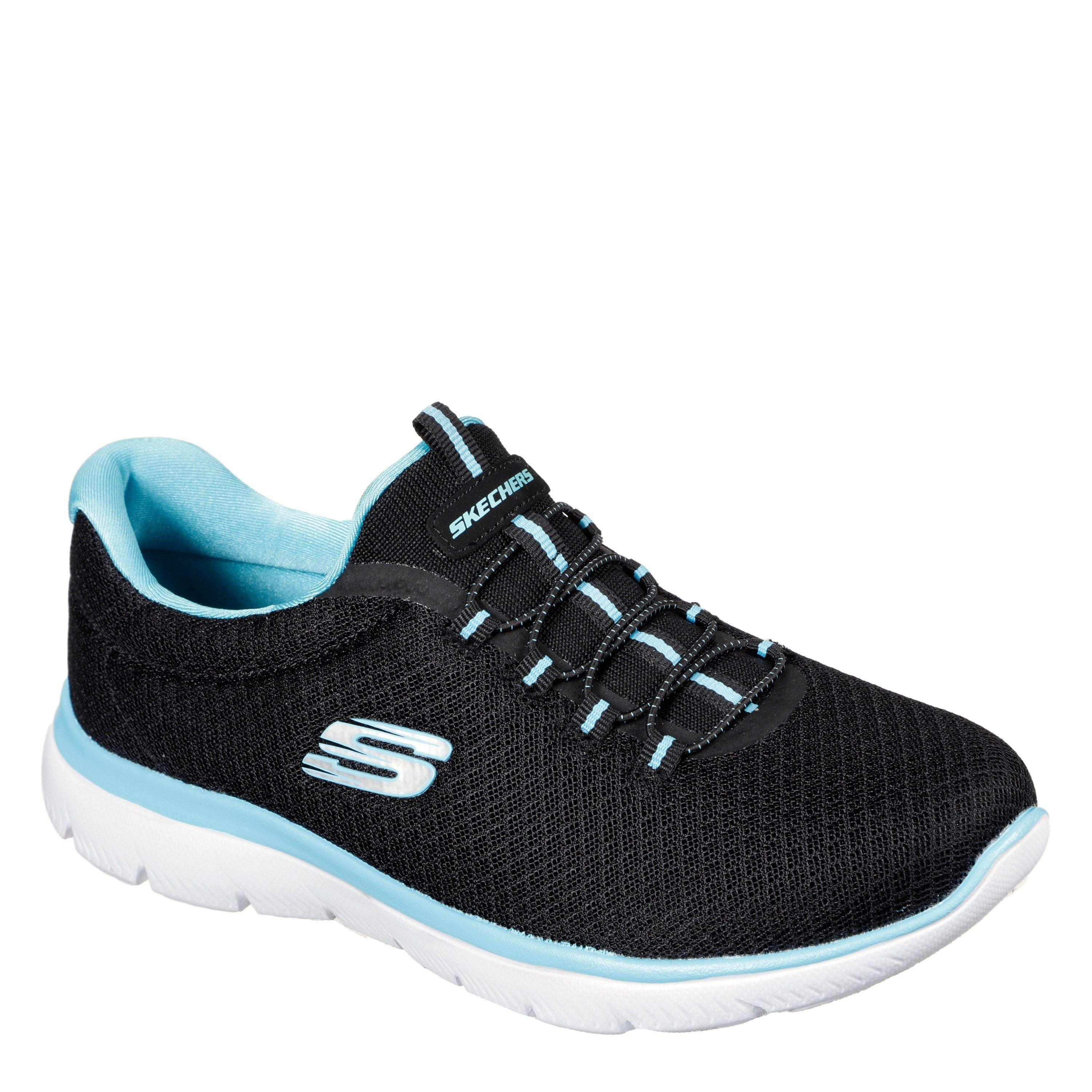 Black/Turquoise - Skechers - Kids' Slip On Runners - 4