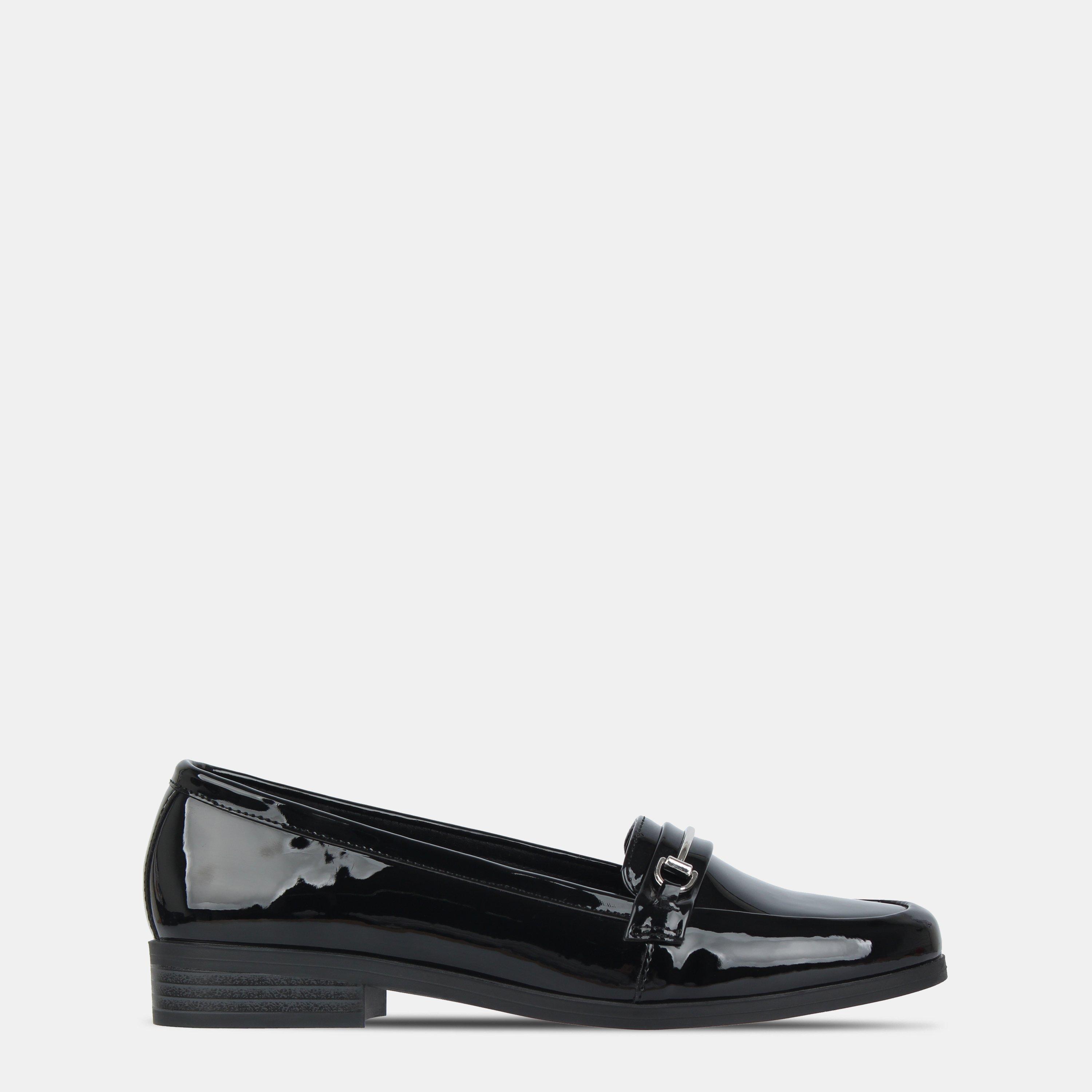 Schwarz Lack - Miso - Bar Junior Girls Loafers - 1