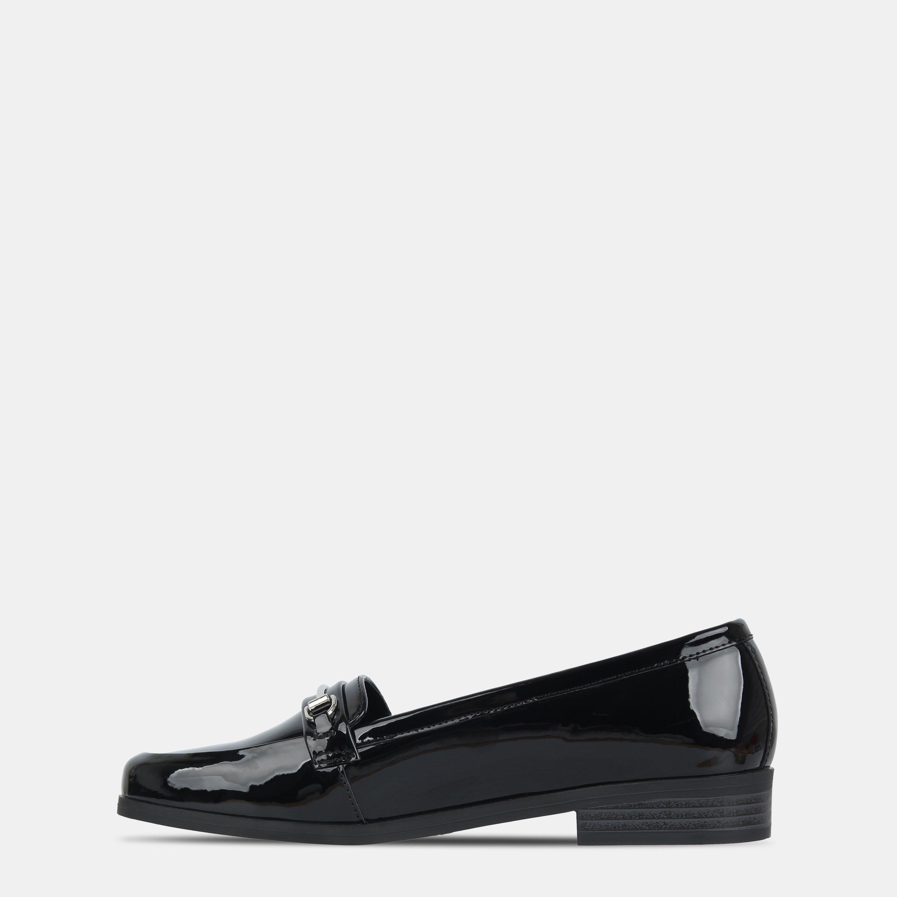 Schwarz Lack - Miso - Bar Junior Girls Loafers - 2