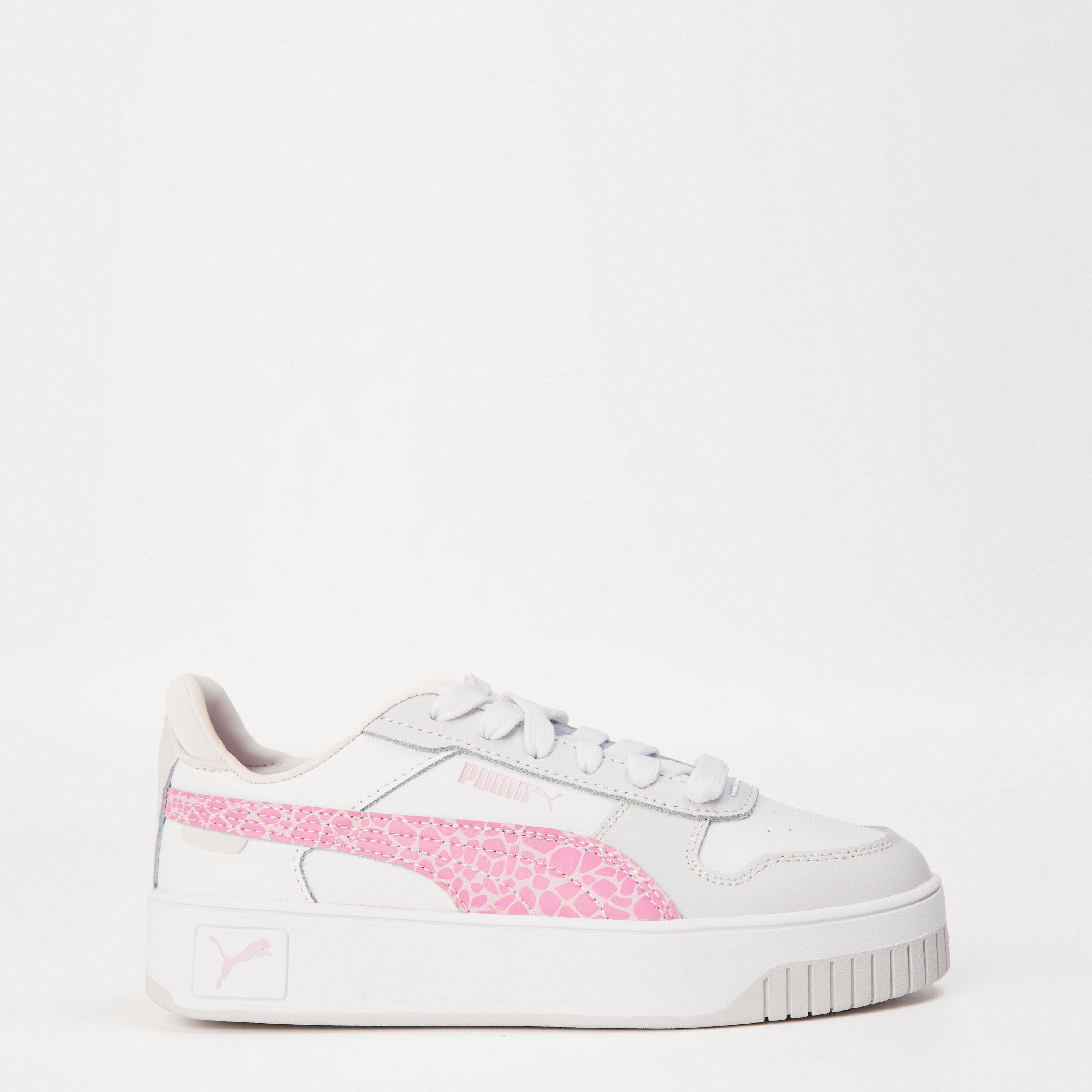 Puma Girls Carina Street Jr Low-Top Trainers - White/Pink - 5 (38)