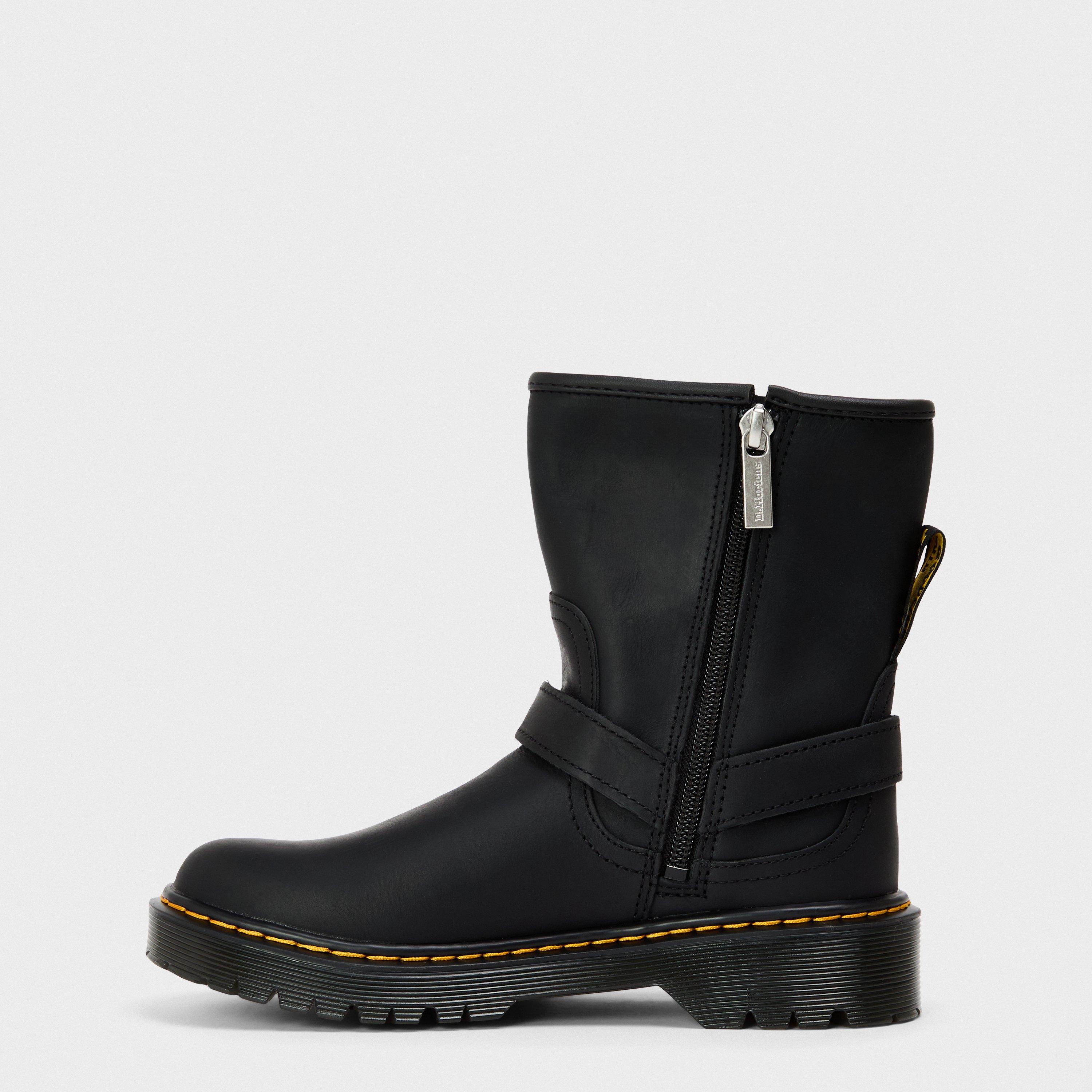 Black - Dr Martens - Kids' Doc Genaya Biker Boots - 2