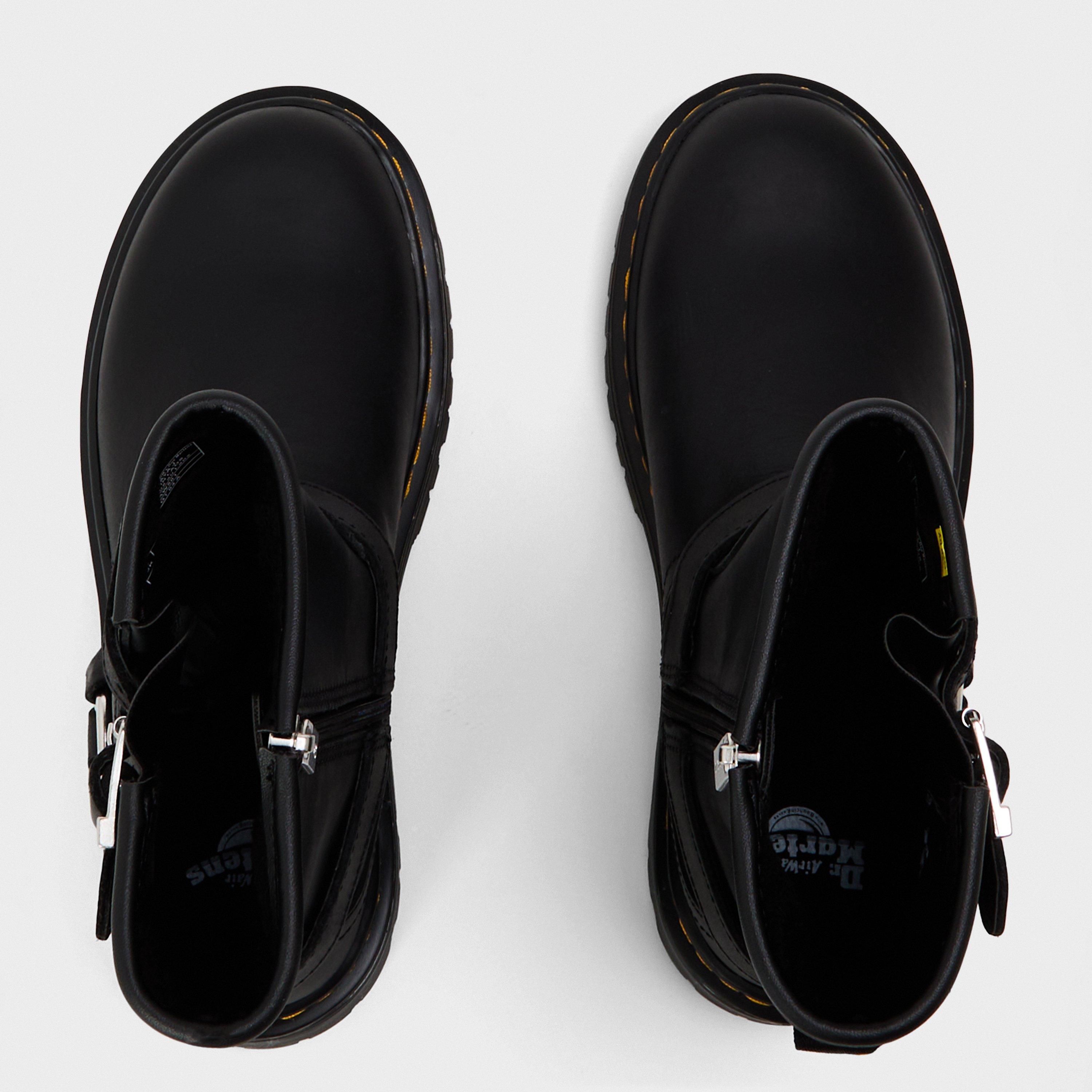 Black - Dr Martens - Kids' Doc Genaya Biker Boots - 4