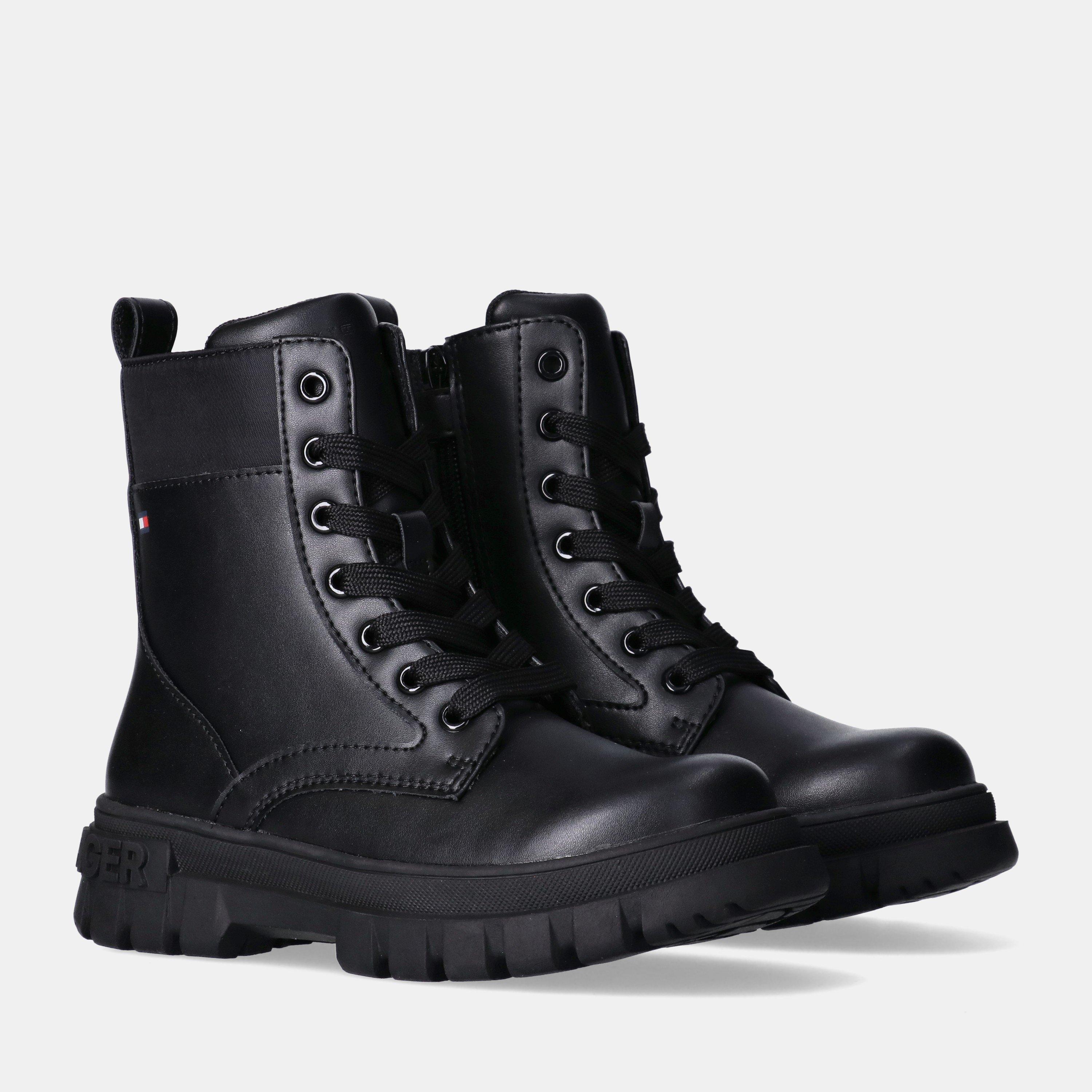 Nero - Tommy Hilfiger - Kids' Lace-Up Biker Boots - 3