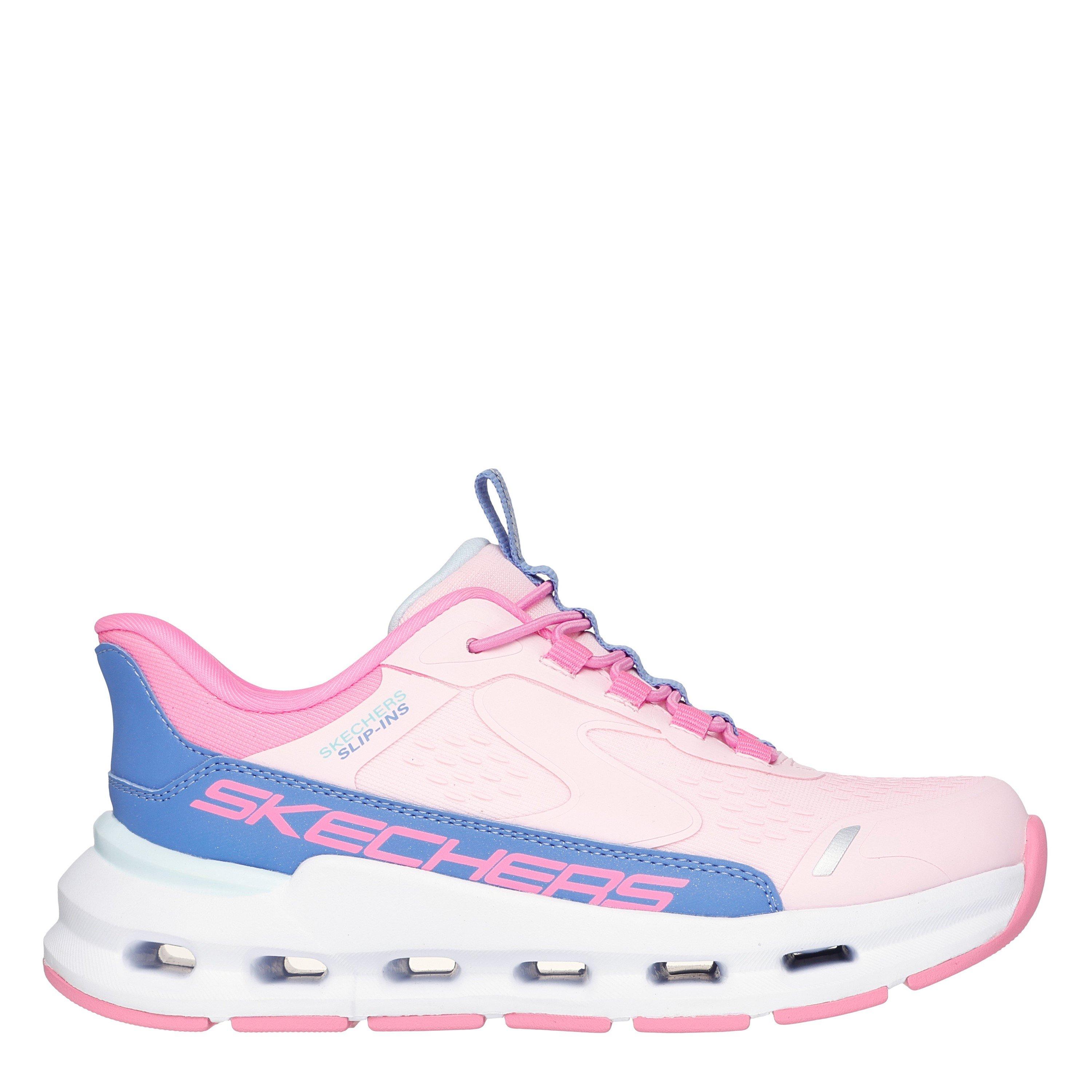 Rosa/Azul - Skechers - Glide-Step + - Vista Lane Slip On Runners Girls - 3