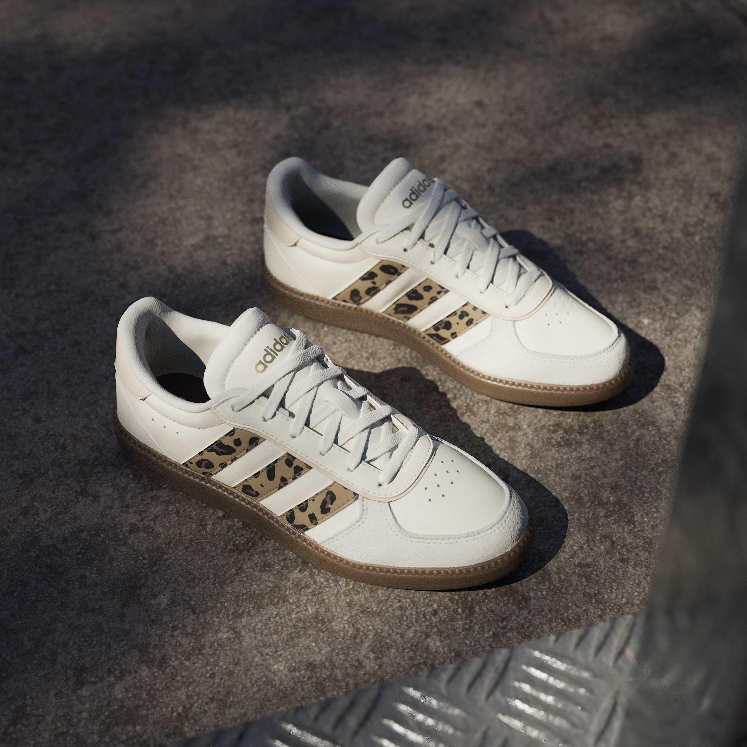 Cream/Leopard - adidas - Kids' Breaknet Suede Low-Top Trainers - 12