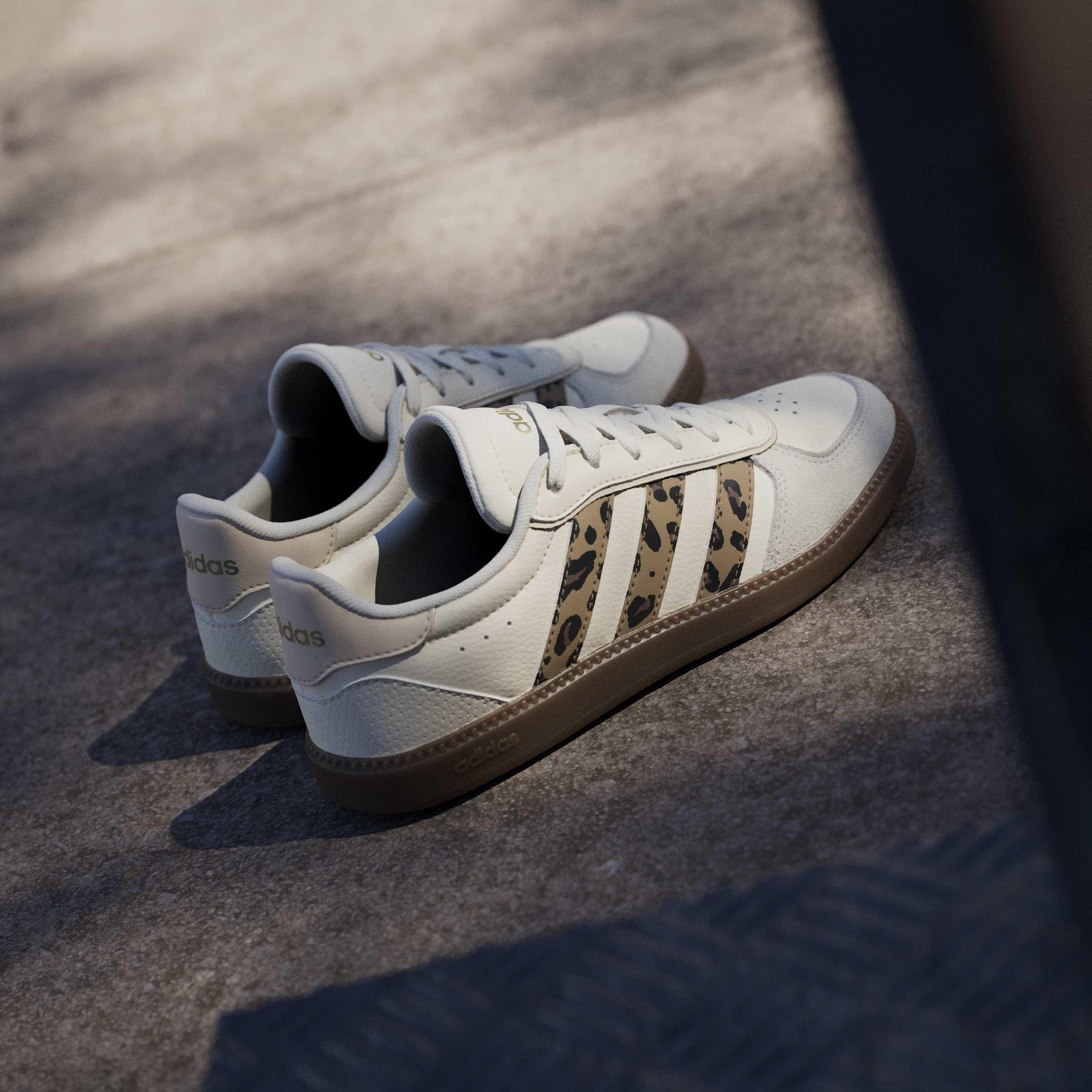 Cream/Leopard - adidas - Kids' Breaknet Suede Low-Top Trainers - 13