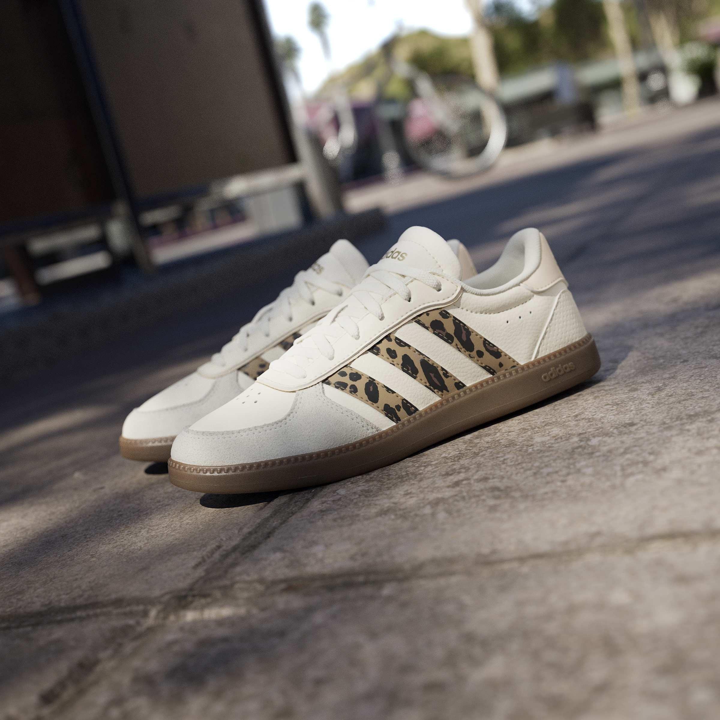 Cream/Leopard - adidas - Kids' Breaknet Suede Low-Top Trainers - 15