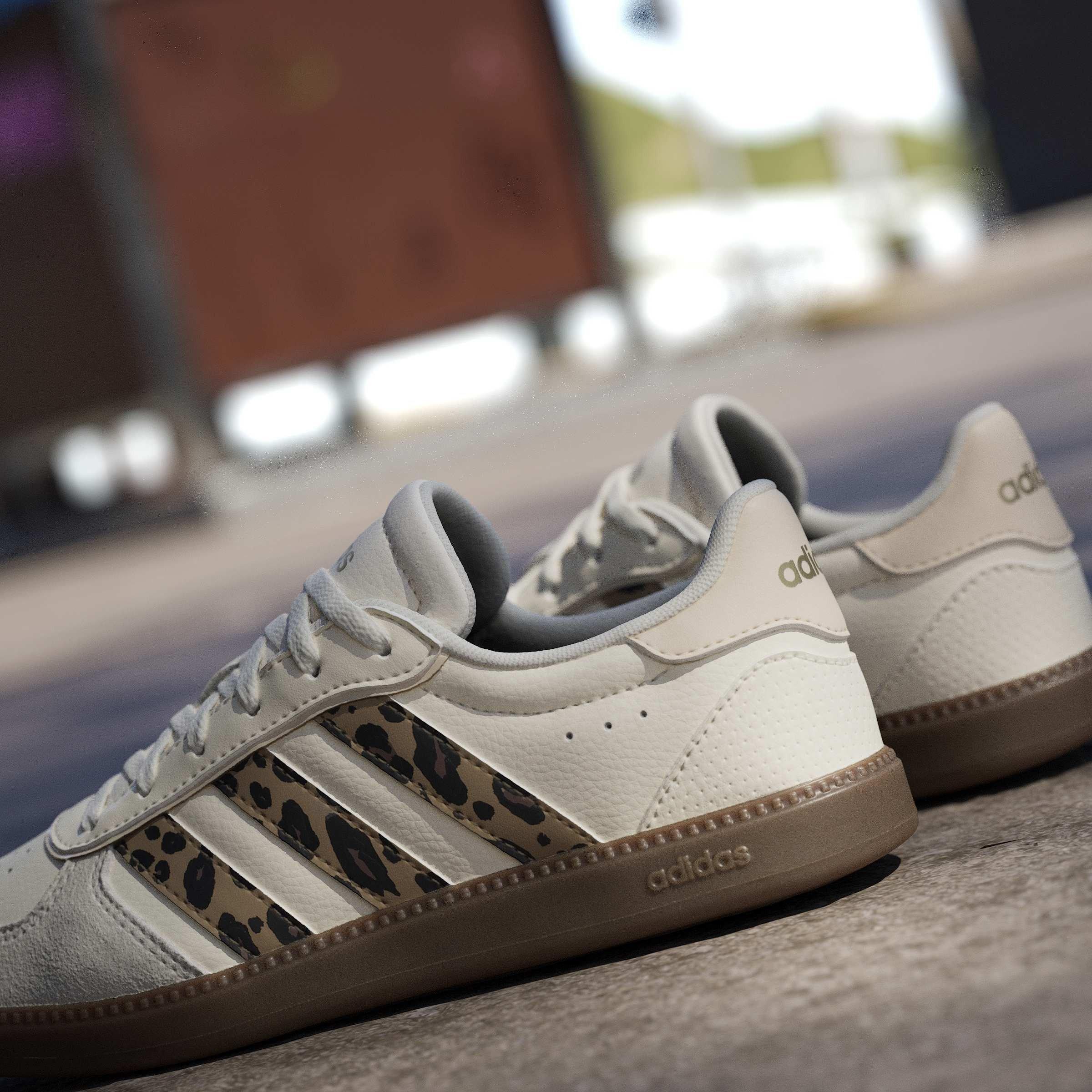 Cream/Leopard - adidas - Kids' Breaknet Suede Low-Top Trainers - 16